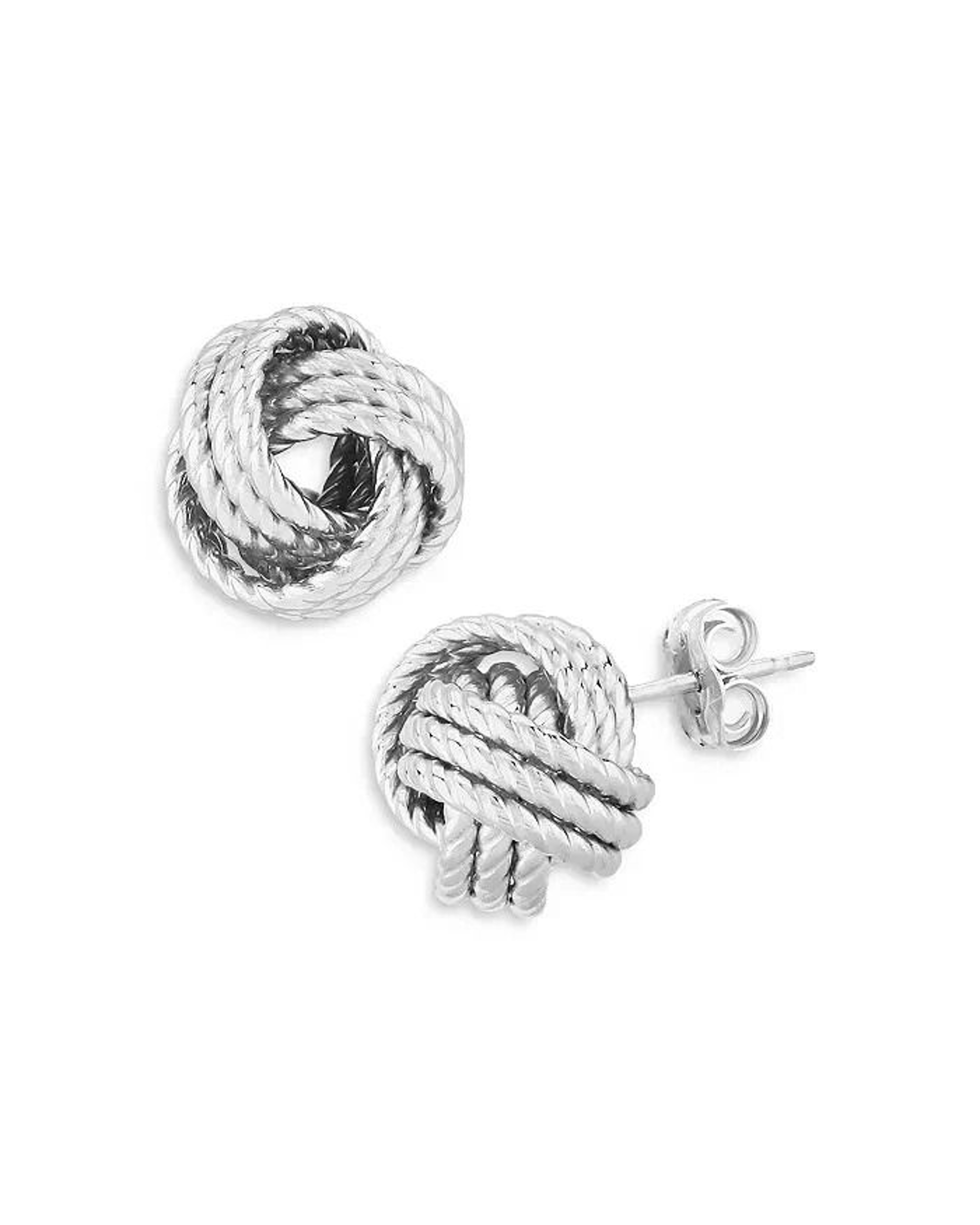 Sterling Silver Love Knot Diamond Cut Stud Earrings For Women AntiTarnish Jewelry Ideal Gift For We 5