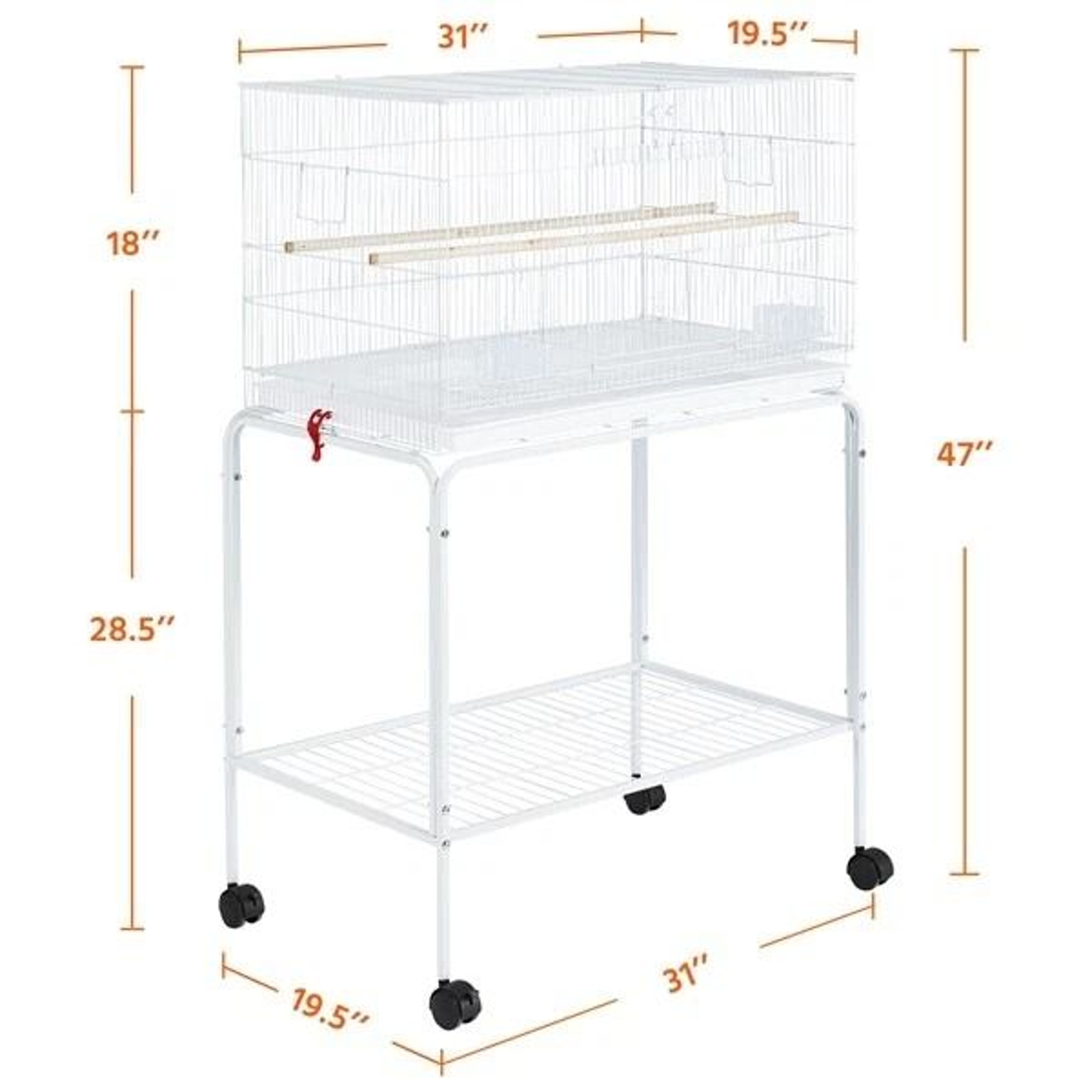 Cages For Parakeets Flight Bird Cage Lovebirds  Canaries Breeding Cage White Durable With Casters A 3