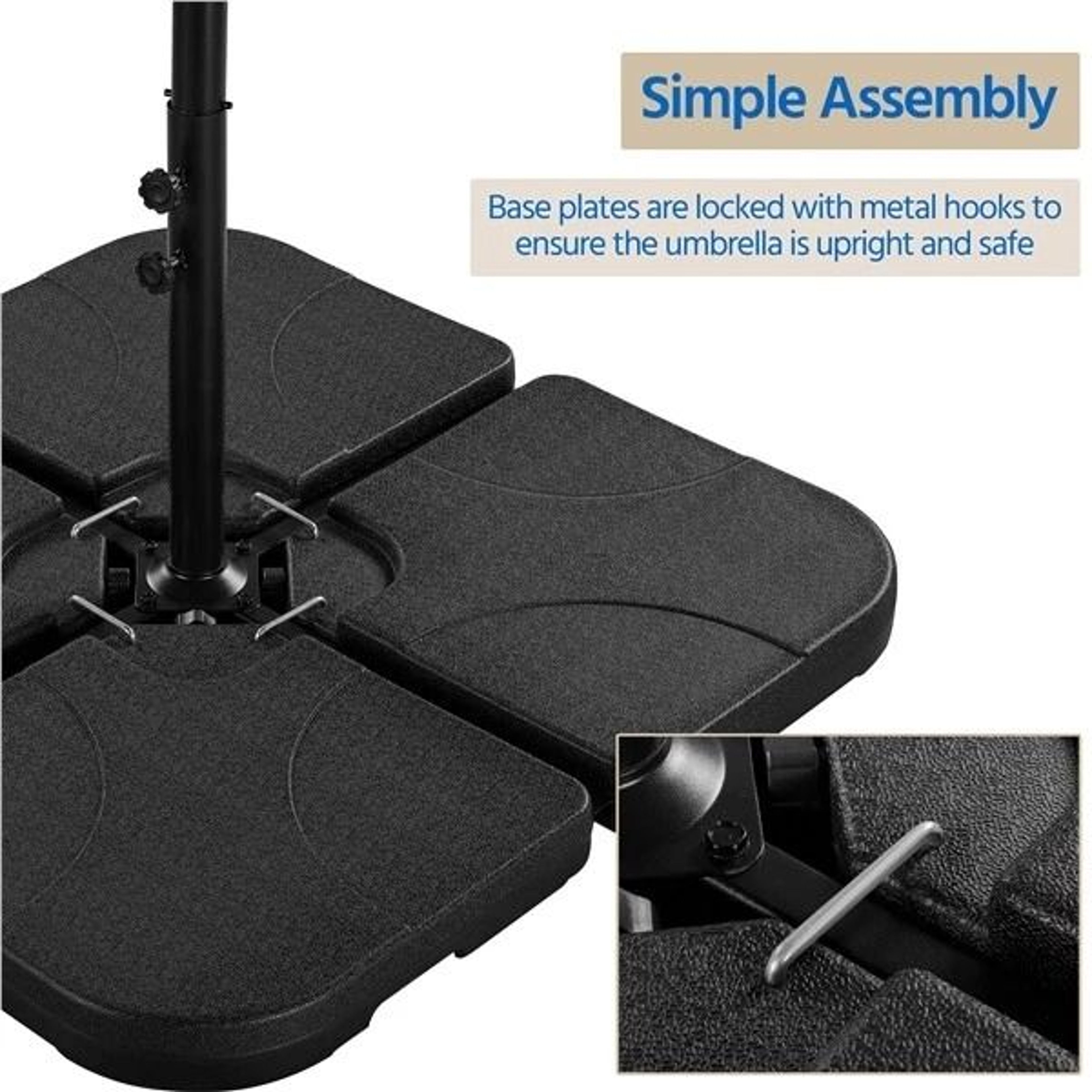 Heavy Duty Outdoor Umbrella Base Stand Square Shaped Cantilever Offset Umbrella Stand For Patio Gar 5