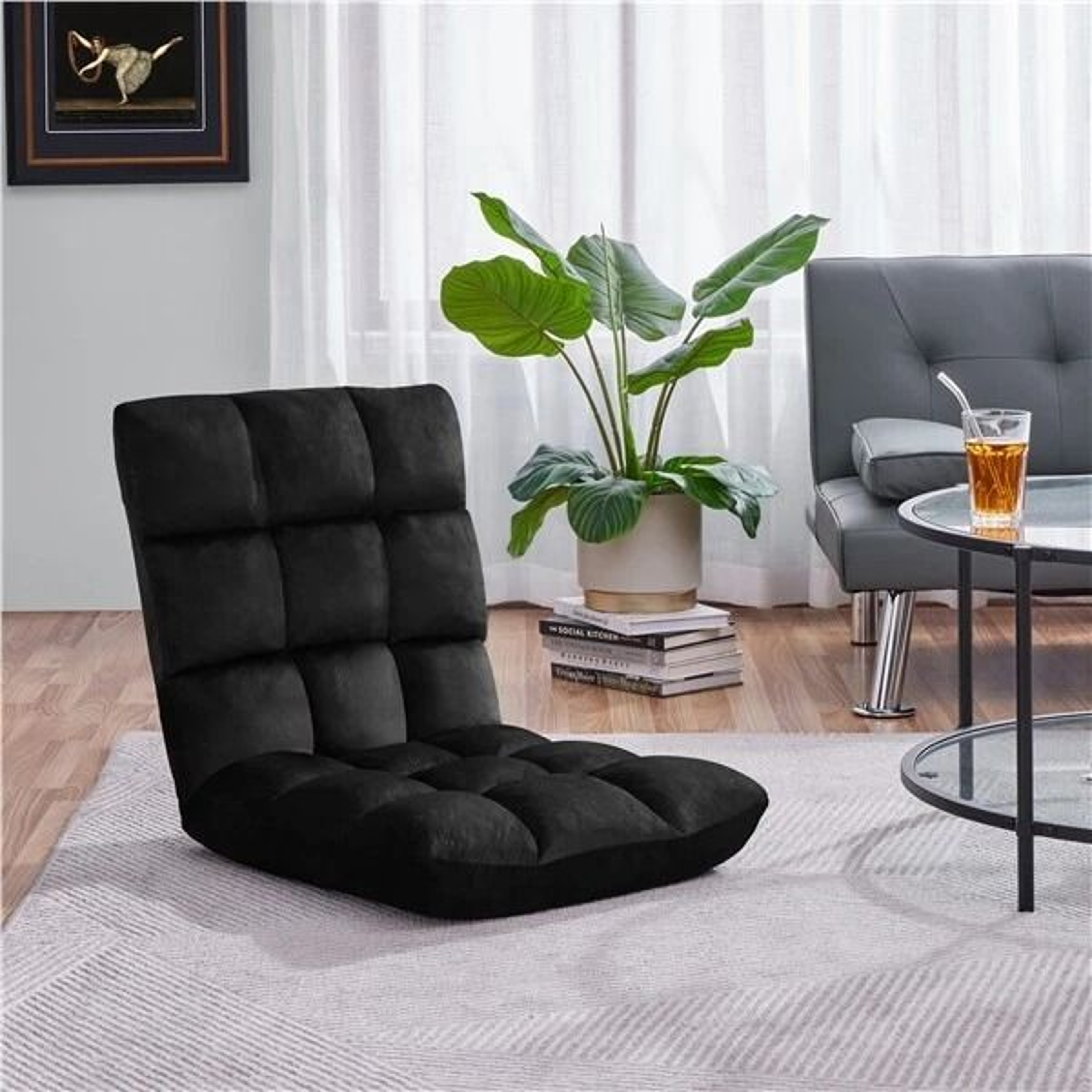 Portable Folding Floor Chair With Adjustable Positions Padded Gaming Chair For Ultimate Comfort 1
