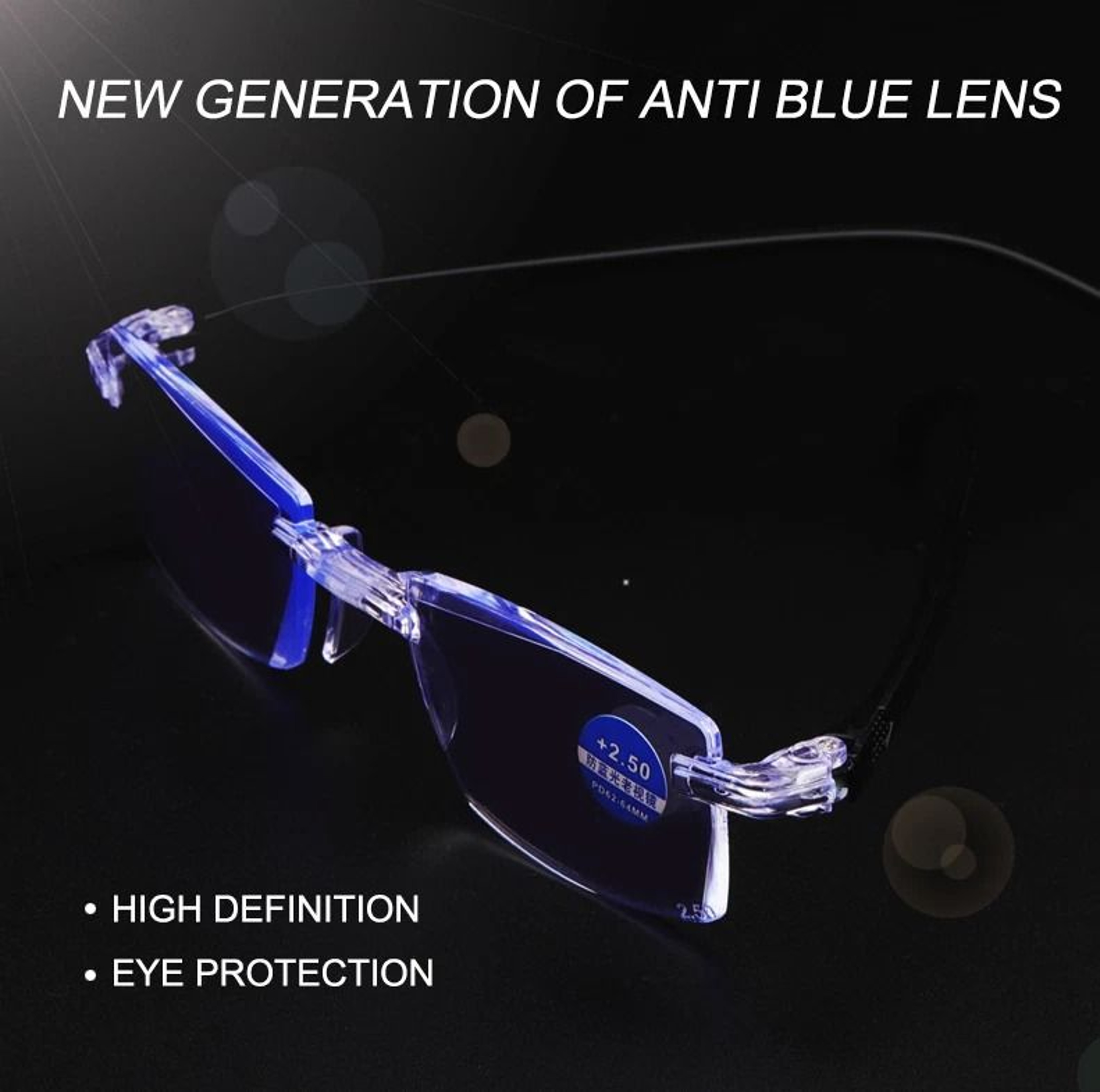Mens Rimless Blue Light Blocking Reading Glasses Unisex Polycarbonate Lenses 9