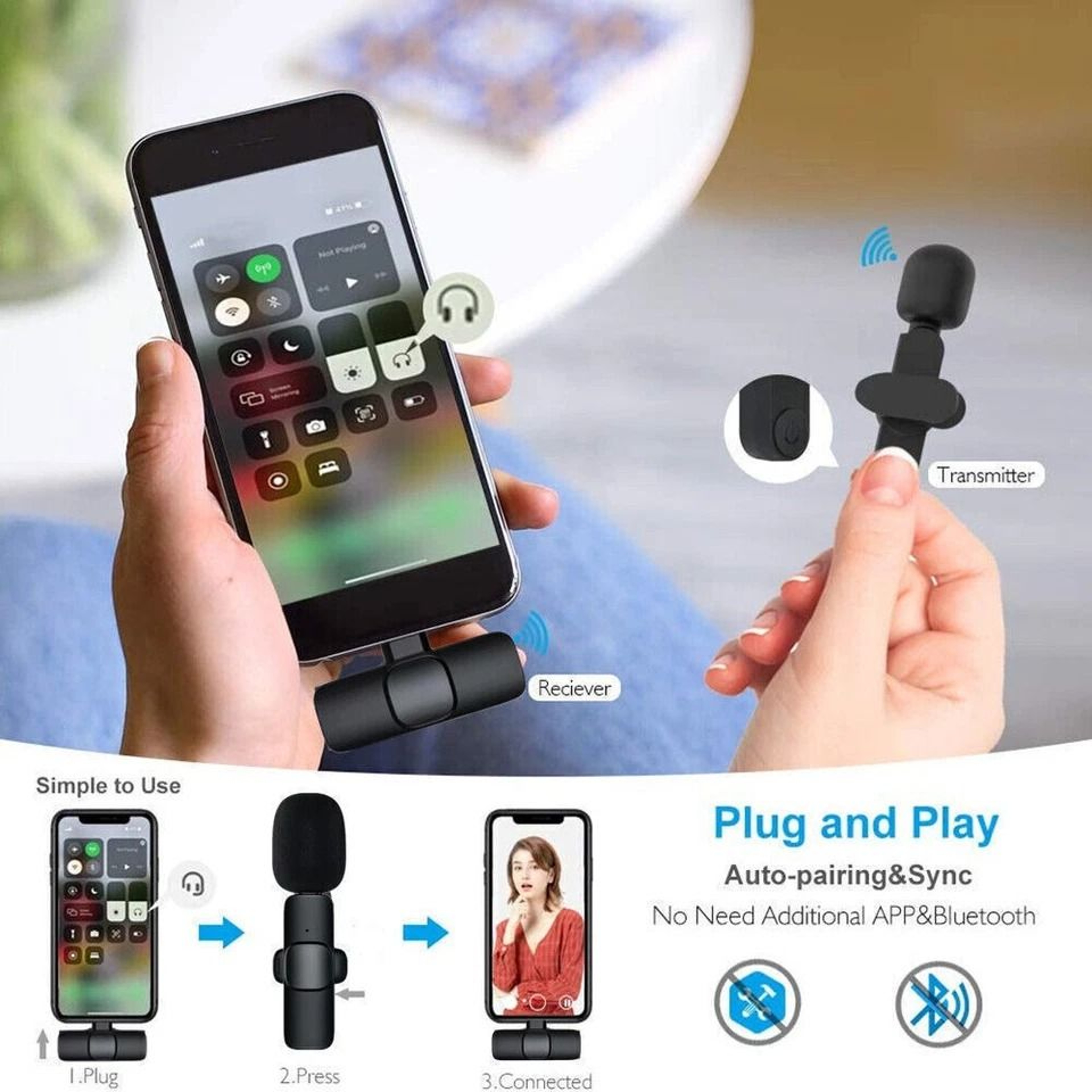 Wireless Lavalier Microphone For AndroidiPhone HighQuality PlugandPlay Audio  Video Recording Mini
