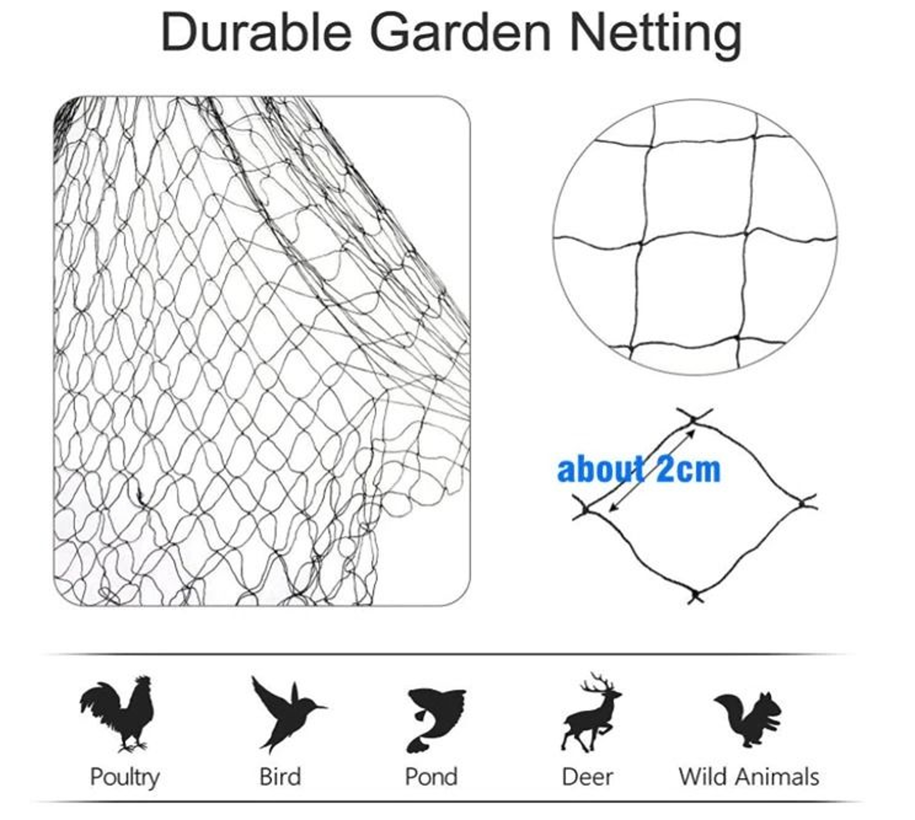 Durable Anti Bird Netting For Garden Plants Trees Fruits 3