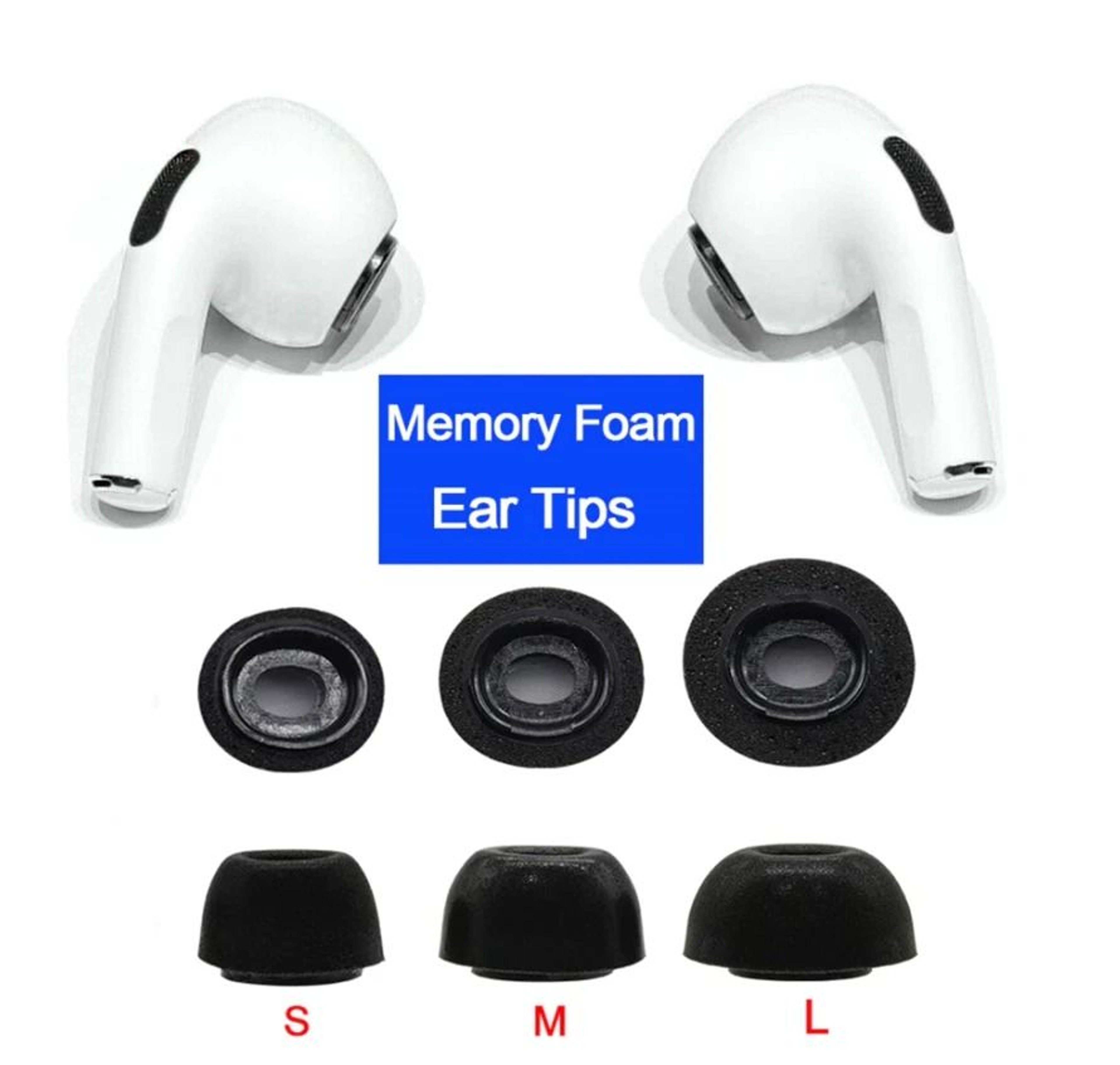Memory Foam Replacement Ear Tips For Apple AirPods Pairs For Comfortable 9