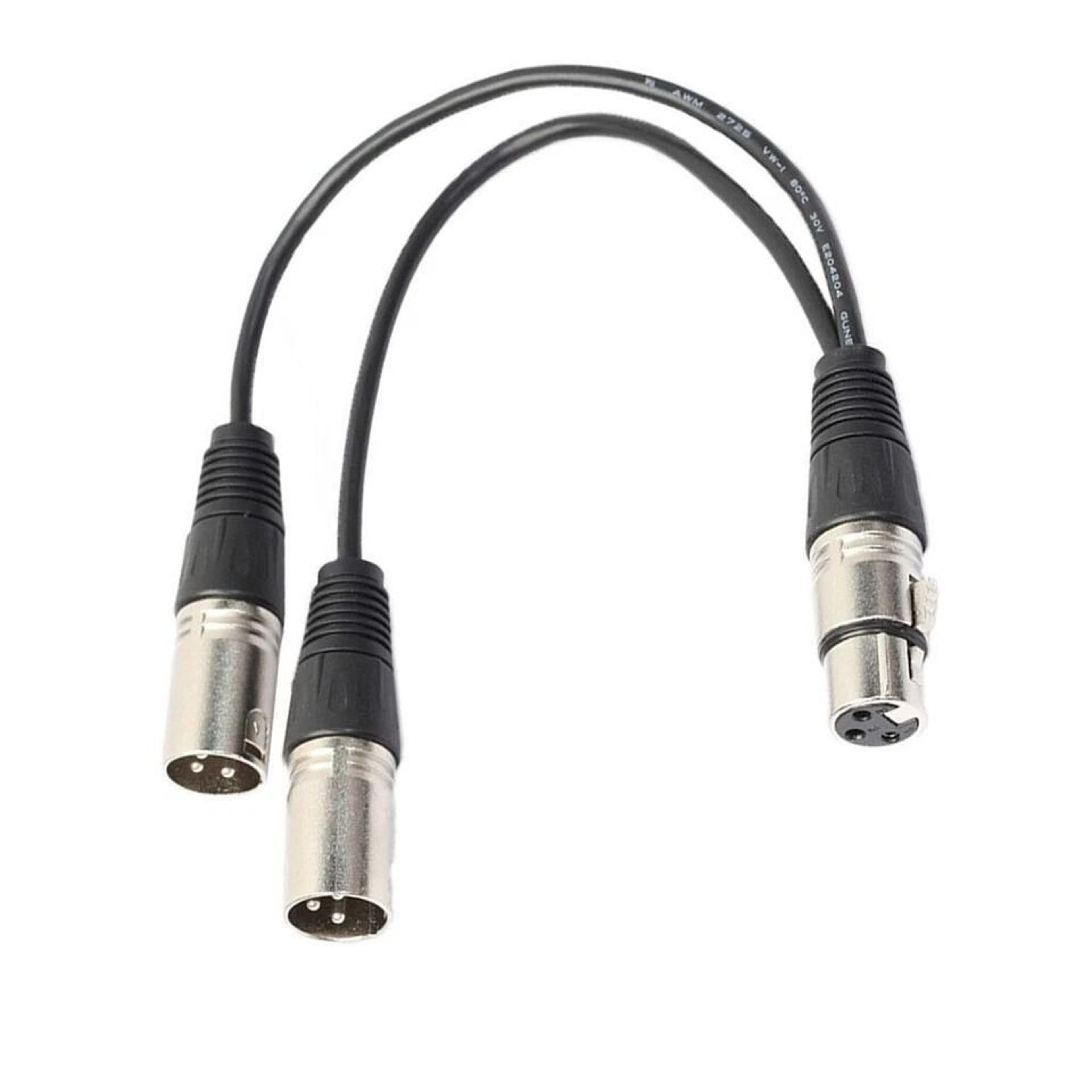 XLR Female To Dual Male Plug Y Splitter Cable Adapter For Microphone 2