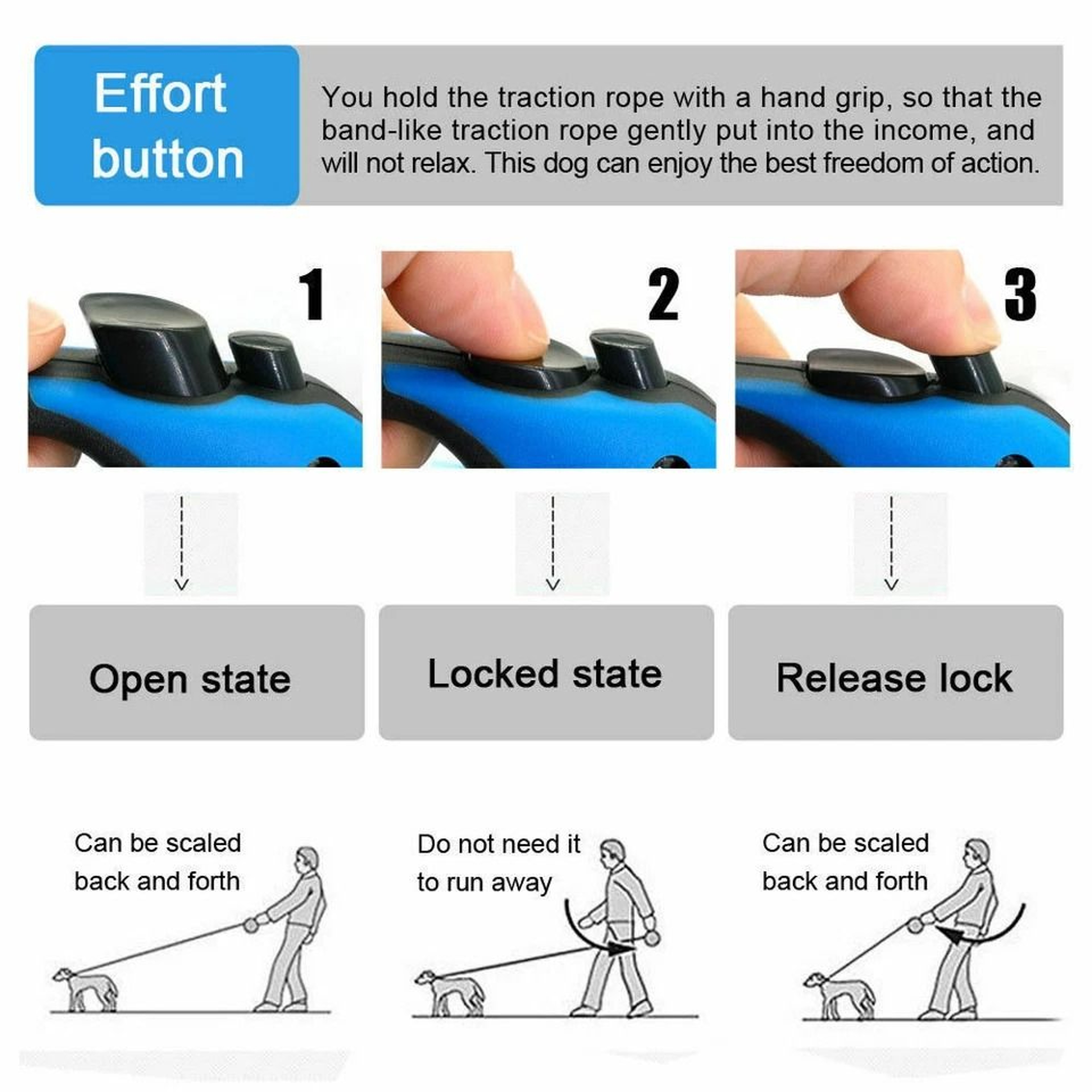 Retractable Dog Leash Automatic Walking Lead For Pets With Comfortable Grip 0