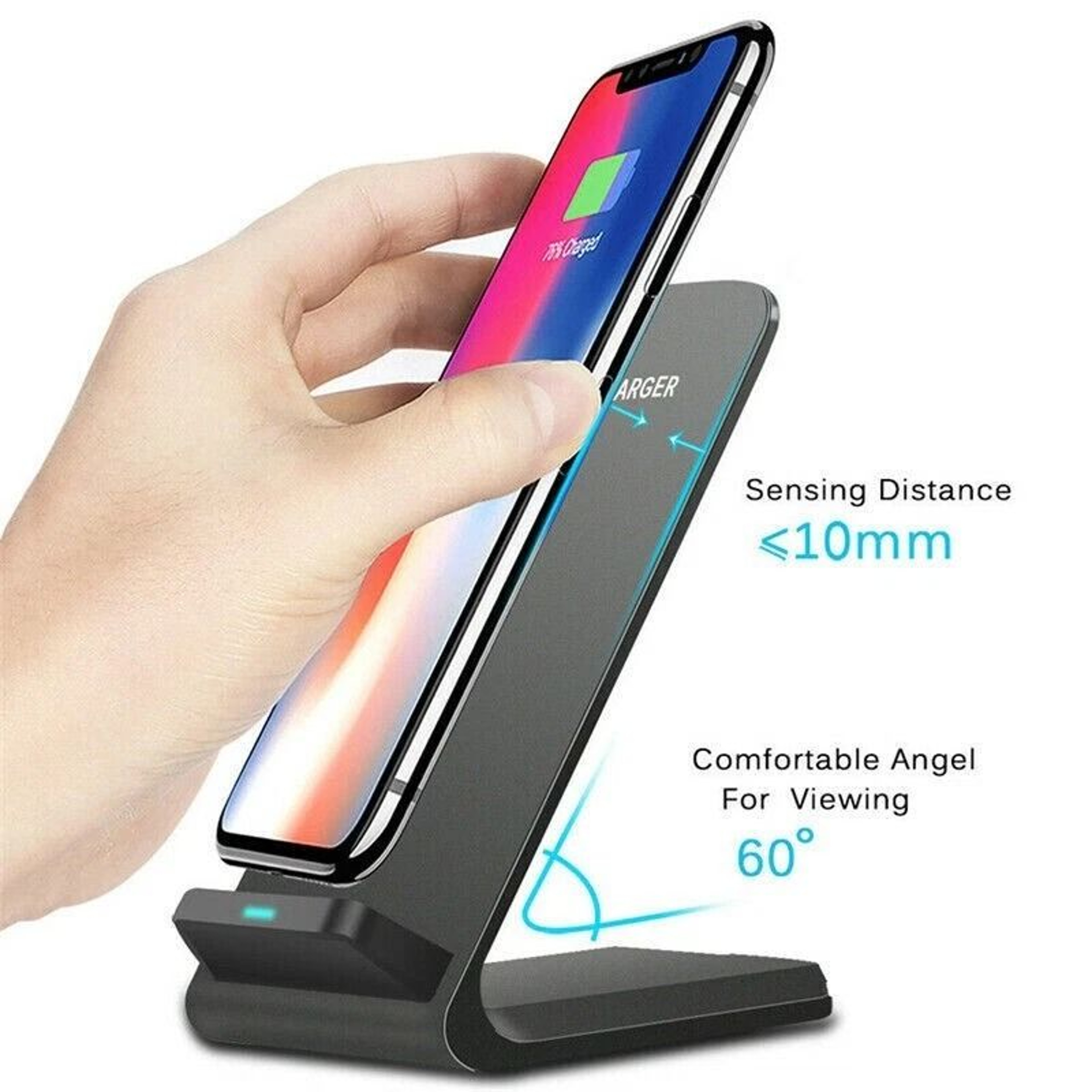 Wireless Fast Charger Pad Stand Dock For Samsung Galaxy And IPhone Fast Charging Ergonomic Design 6