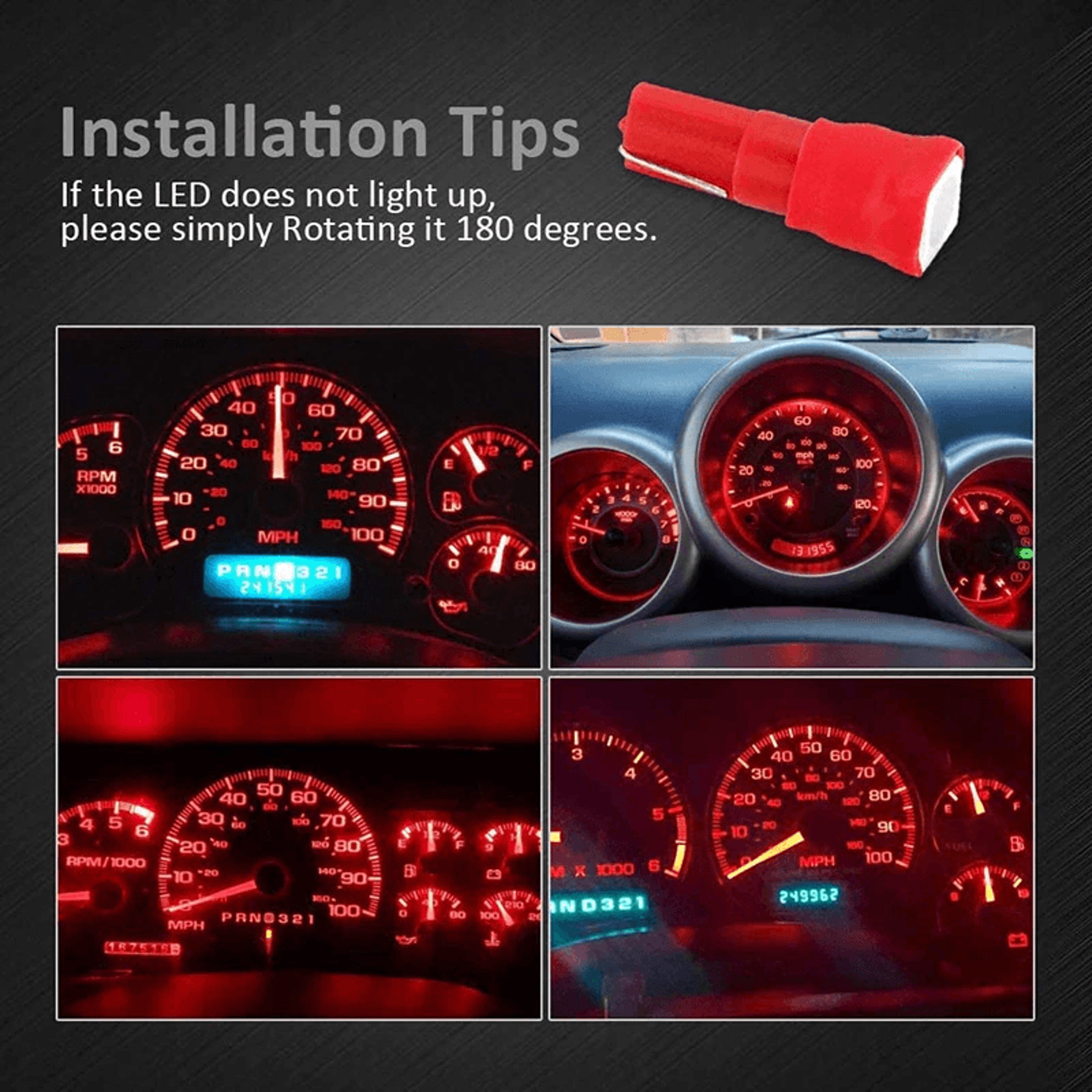 SMD LED Speedometer Gauge Cluster Light Bulbs For Car Dashboard High Brightness 12