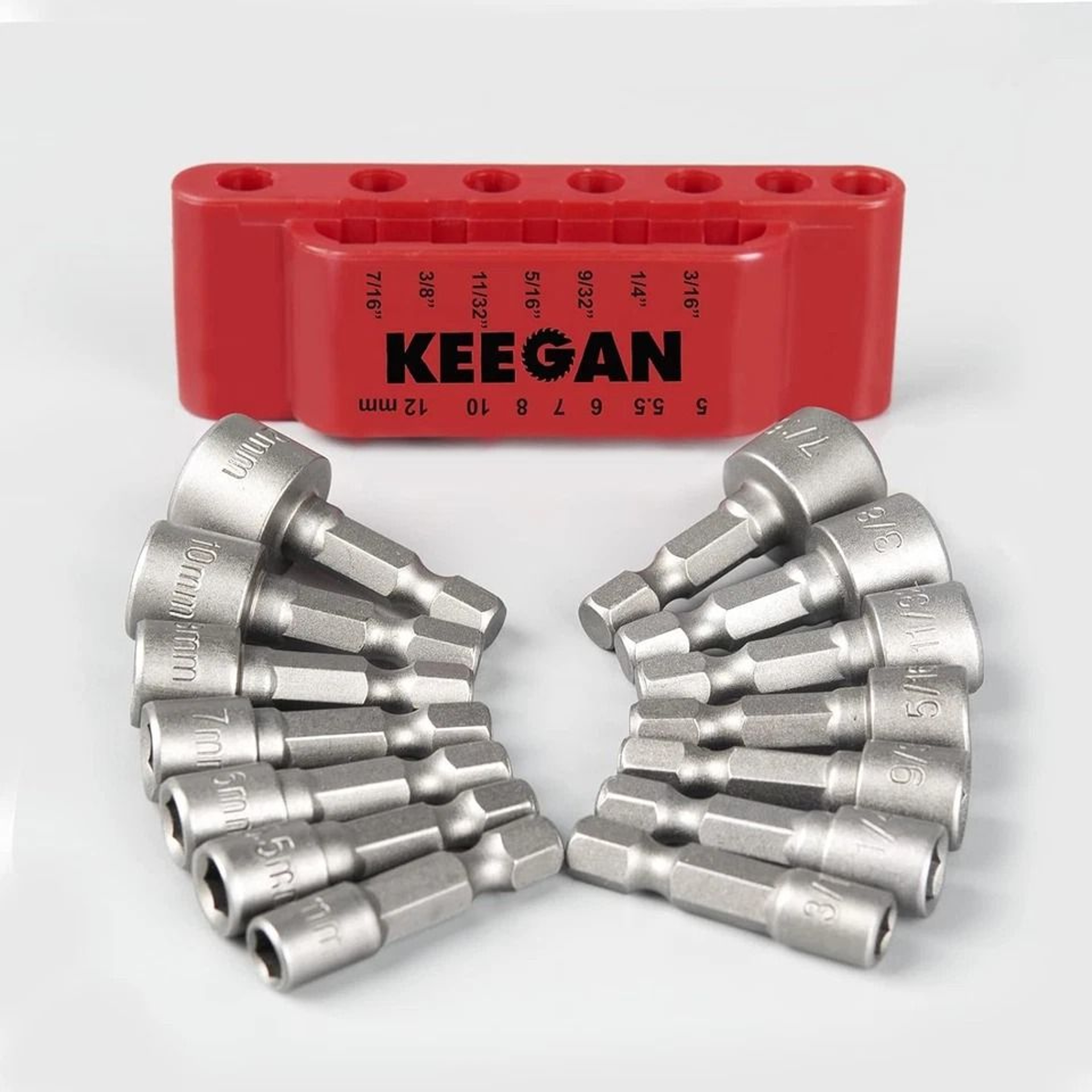 Power Nut Driver Bit Set Quick Change Hex Shank MM  SAE Impact 1