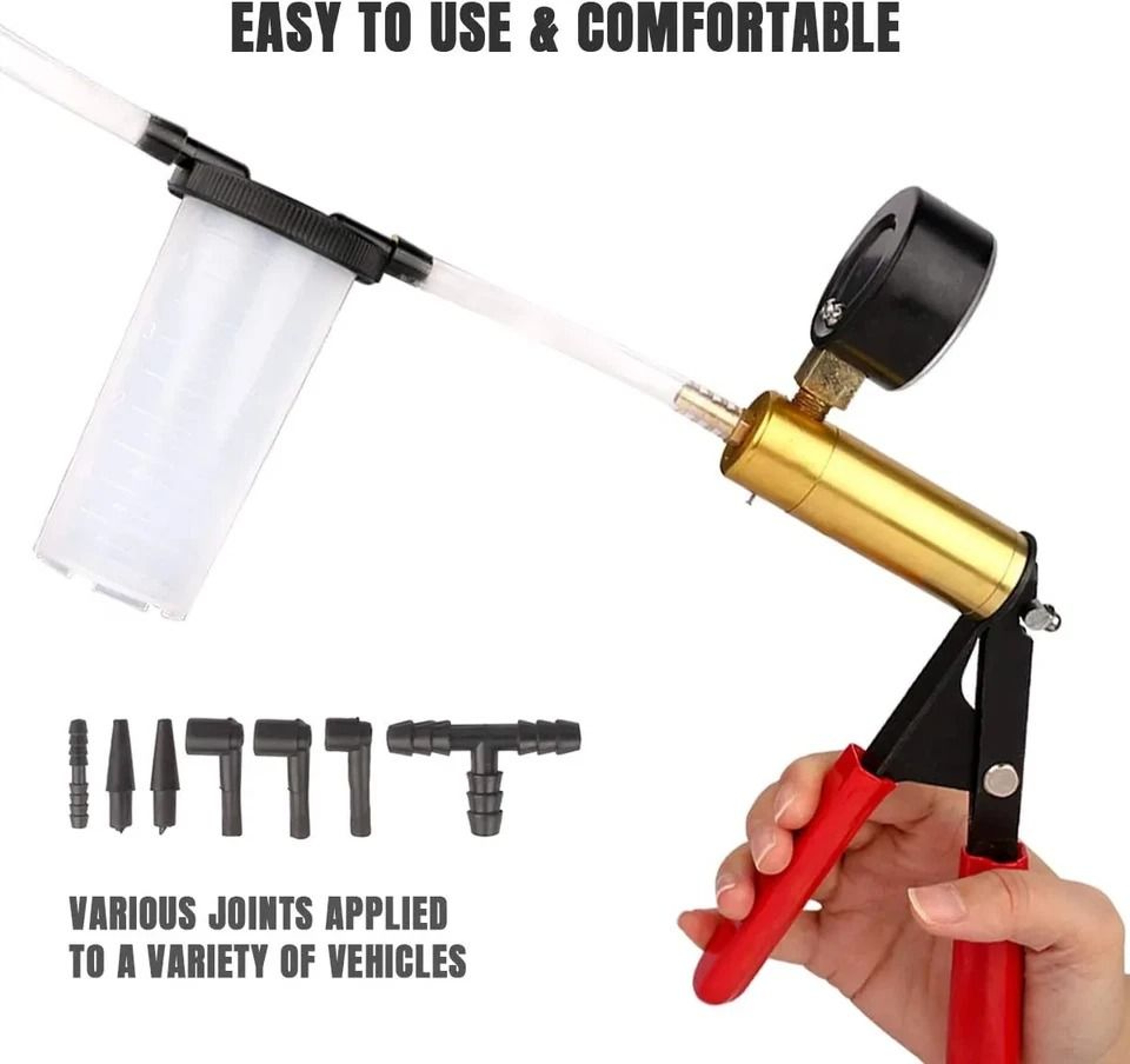 Handheld Vacuum Pressure Pump Brake Fluid Bleeder Kit Complete Car Truck  Motorcycle Maintenance To 4