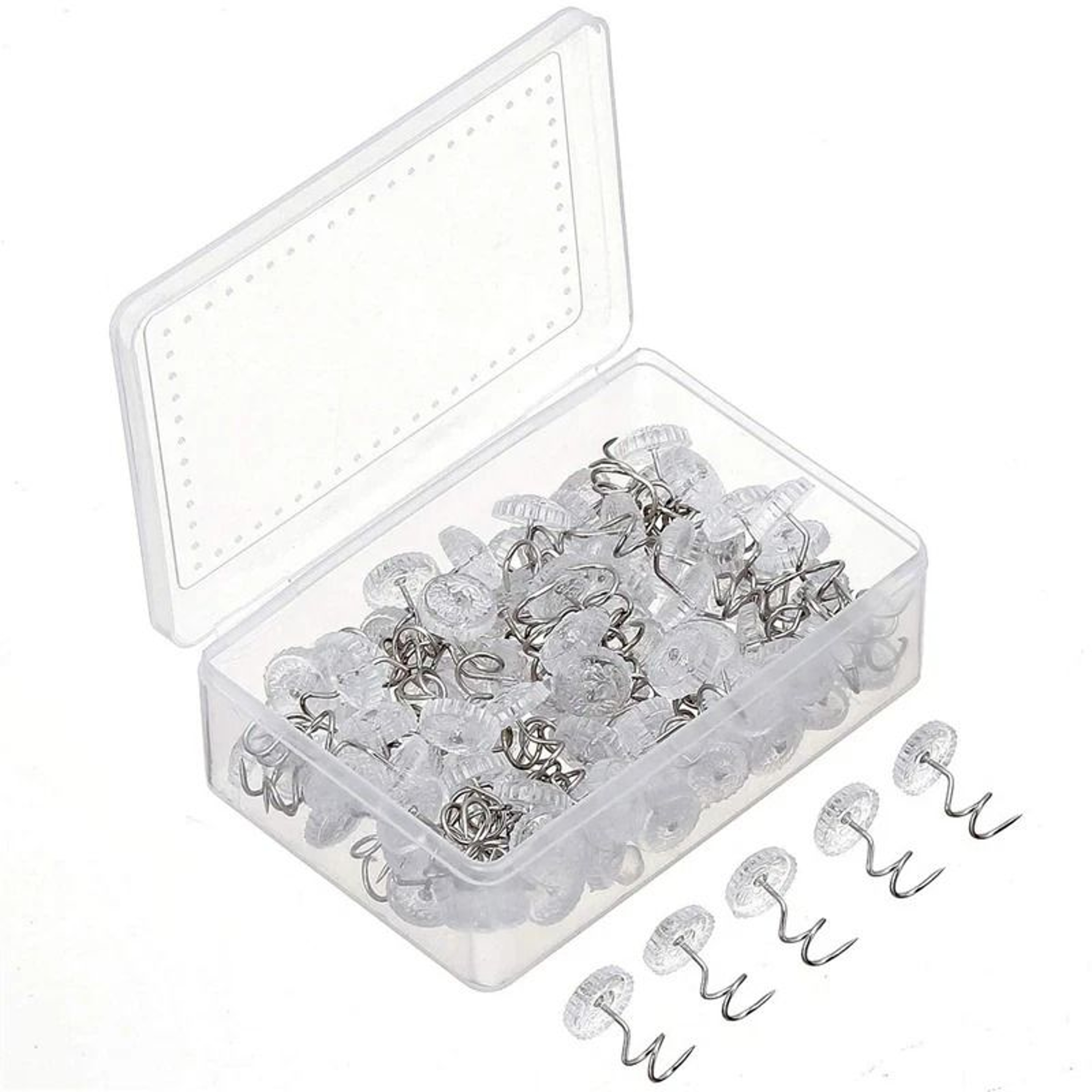 Upholstery Tacks Headliner Pins Clear Heads Twist Fabric Sofa Chair 2