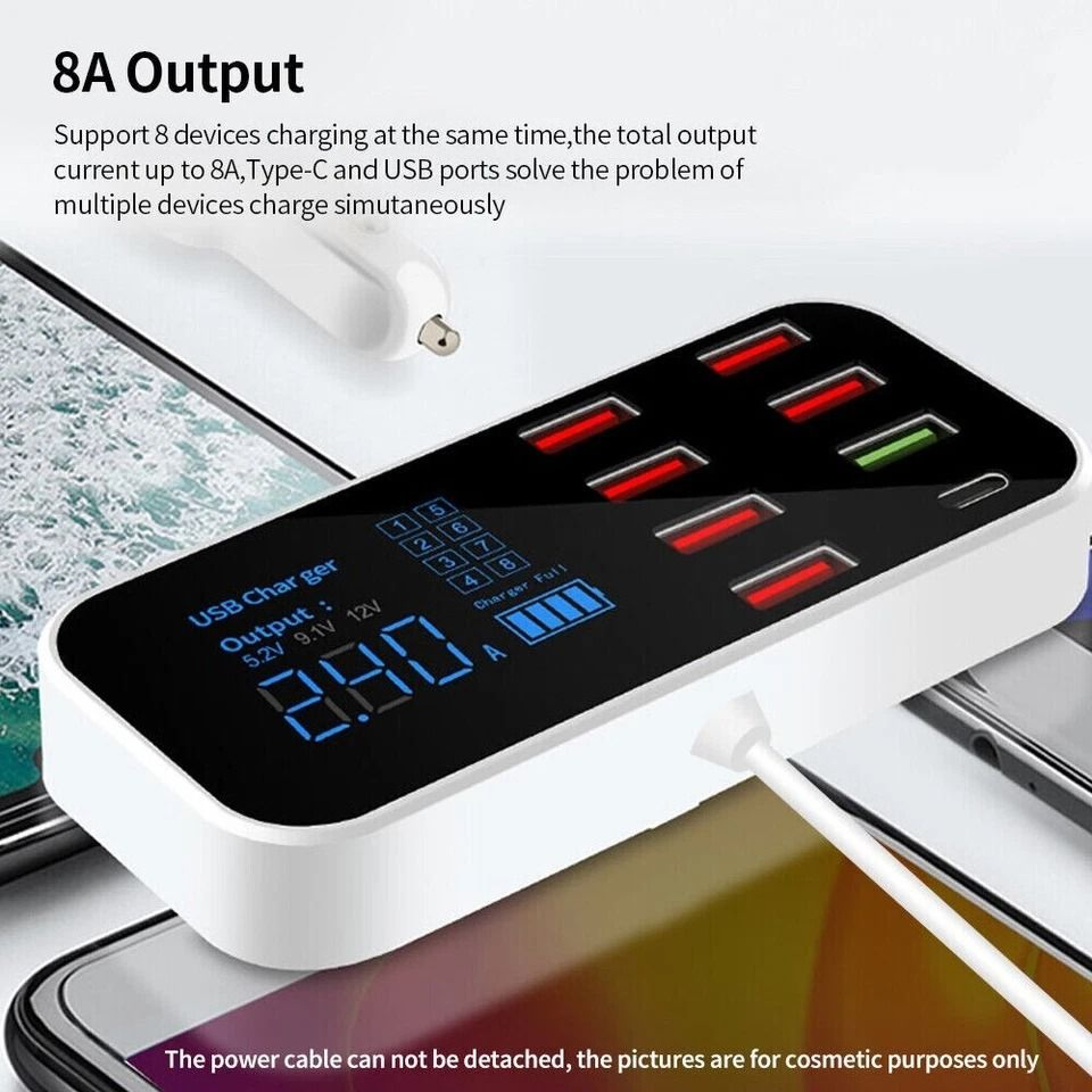 MultiPort USB Charging Station Port Desktop Hub With Quick Charge Technology 8