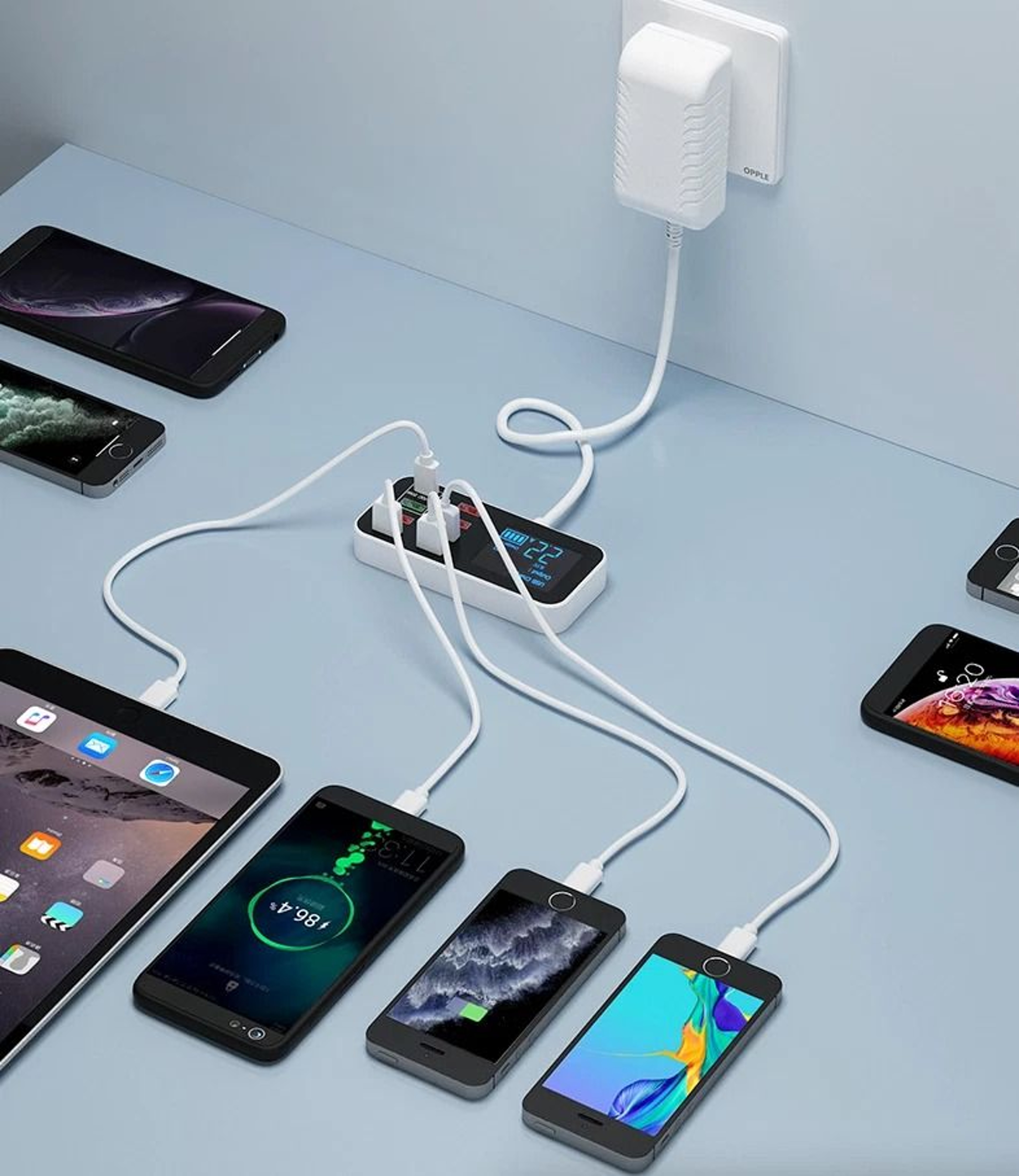 MultiPort USB Charging Station Port Desktop Hub With Quick Charge Technology 5