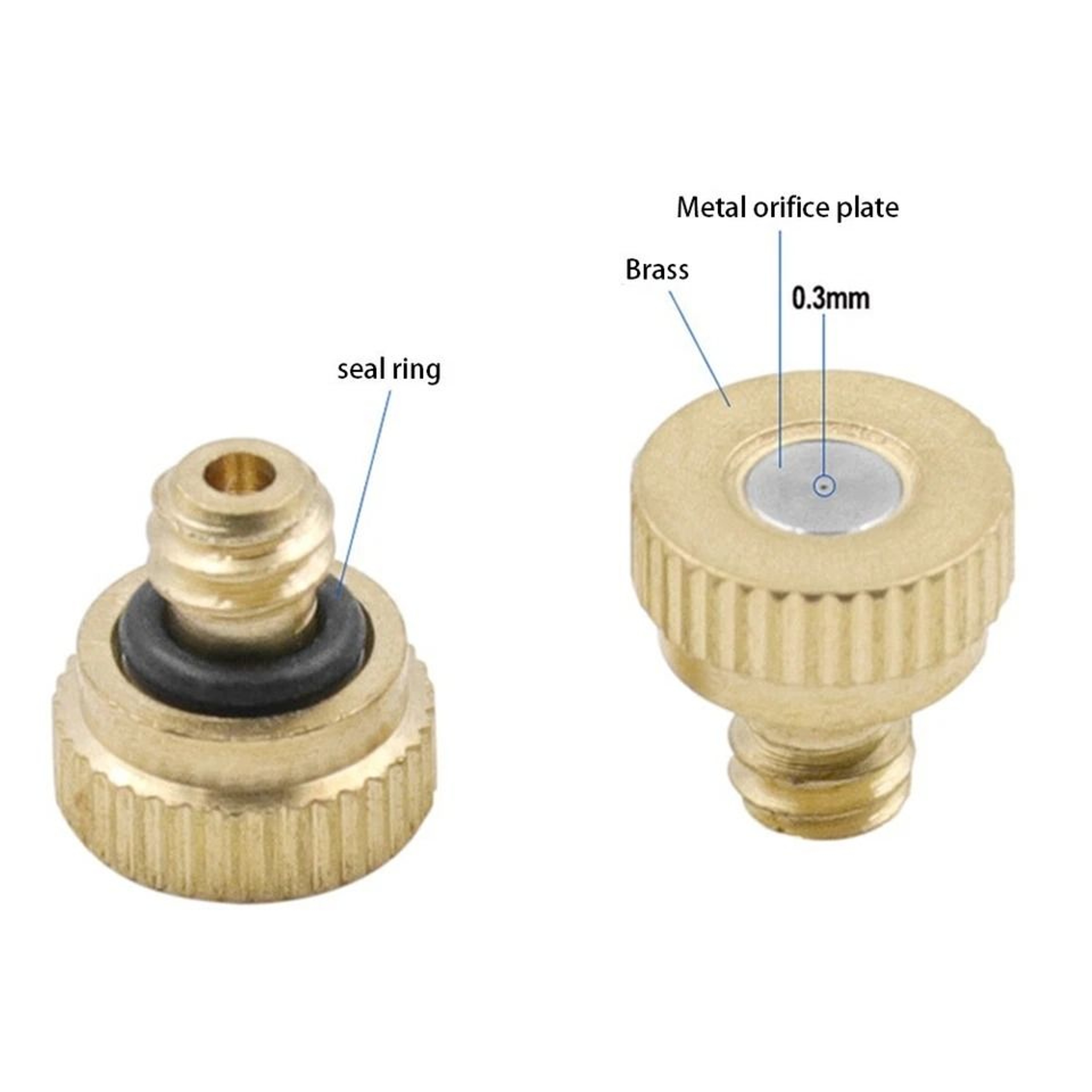 Brass Misting Nozzles For Outdoor Cooling System Mister Sprinkler Garden Sprayer 1