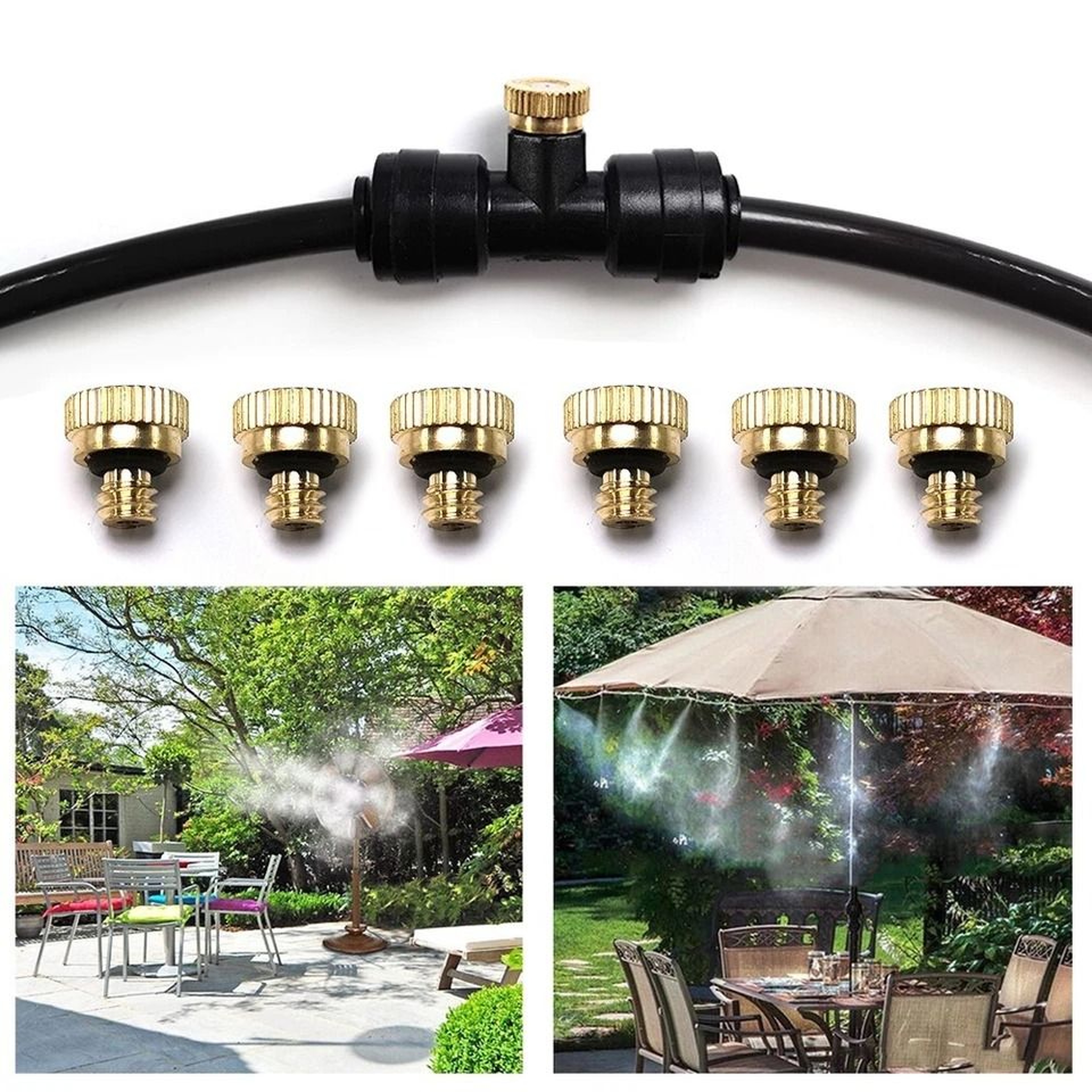 Brass Misting Nozzles For Outdoor Cooling System Mister Sprinkler Garden Sprayer 6