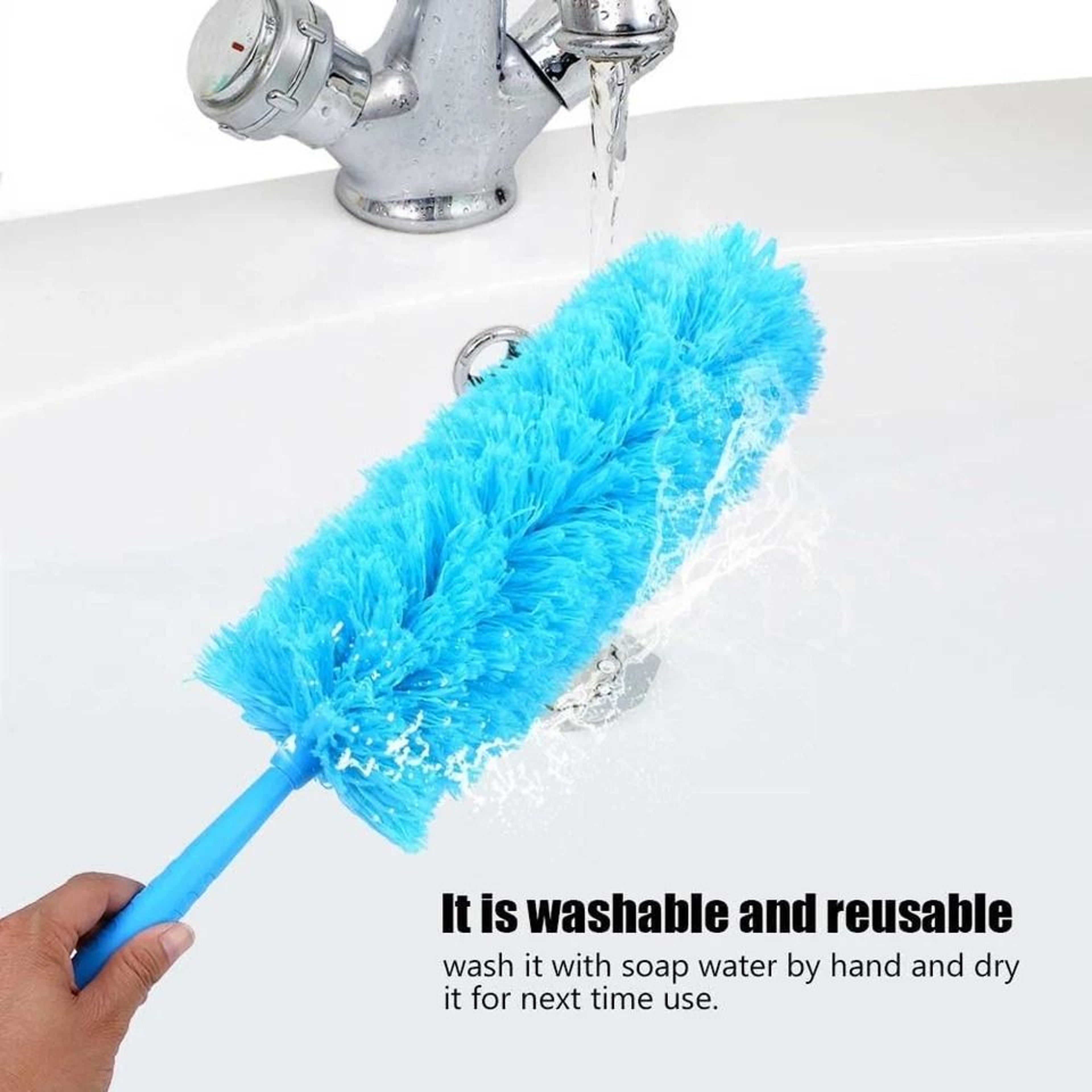 Microfiber Duster With Bendable Handle Soft Ceiling Fan Cleaner Flexible Dusting Tool For HardtoRea 5