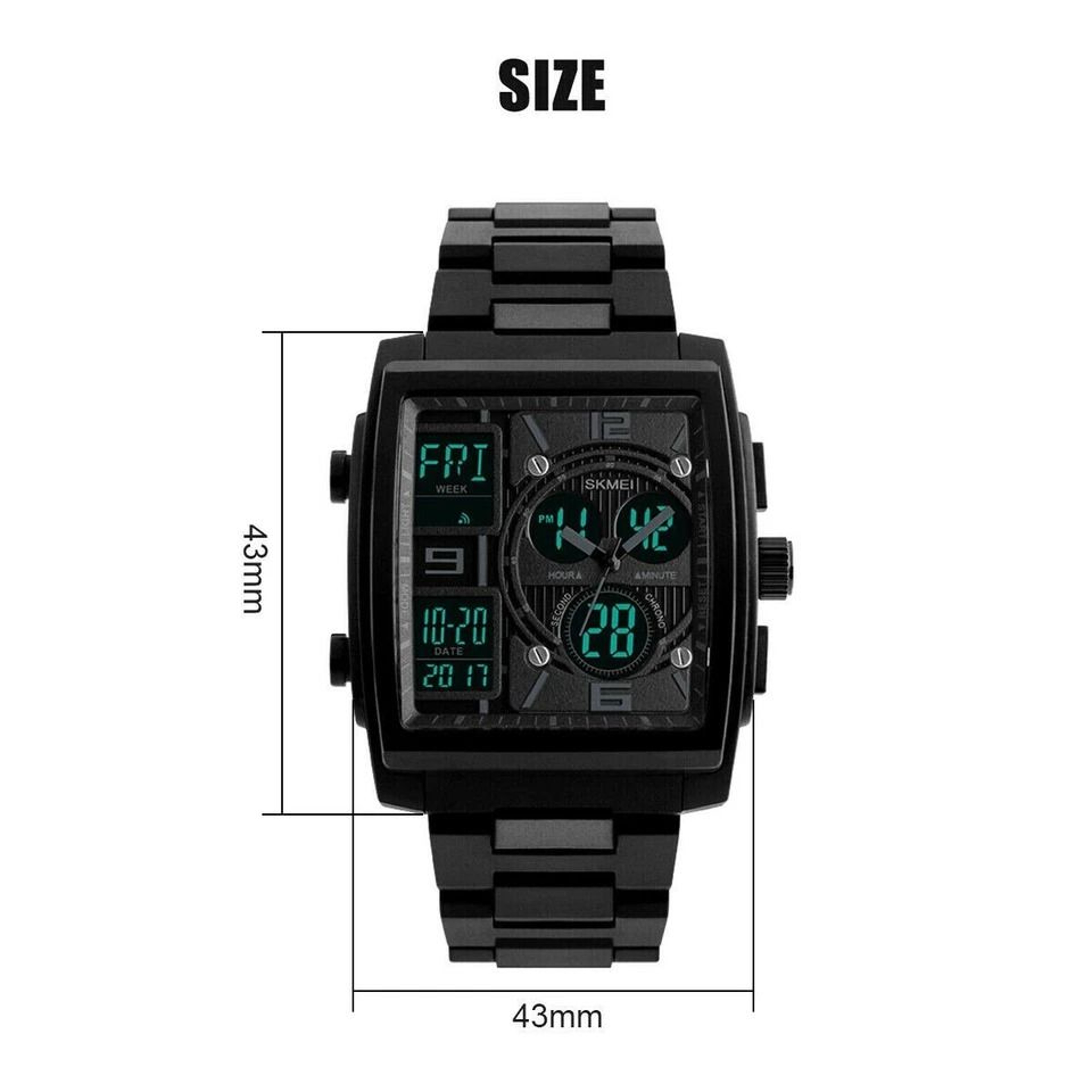 Military Sports Chronograph Waterproof Analog Digital Watch For Men 9