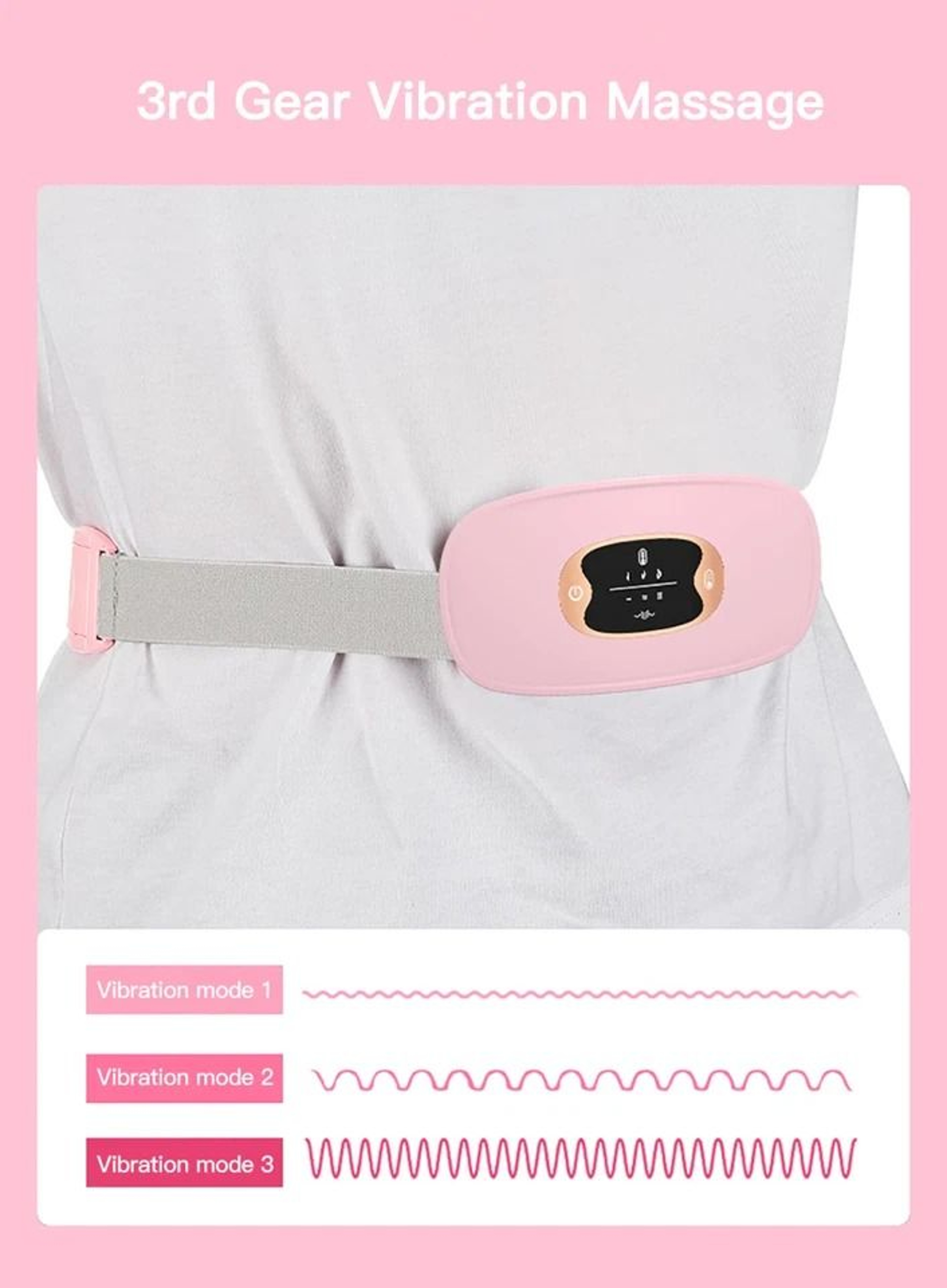 Electric Heating Menstrual Vibration Pad For Pain Relief  Cramps Portable Belt For Women 8