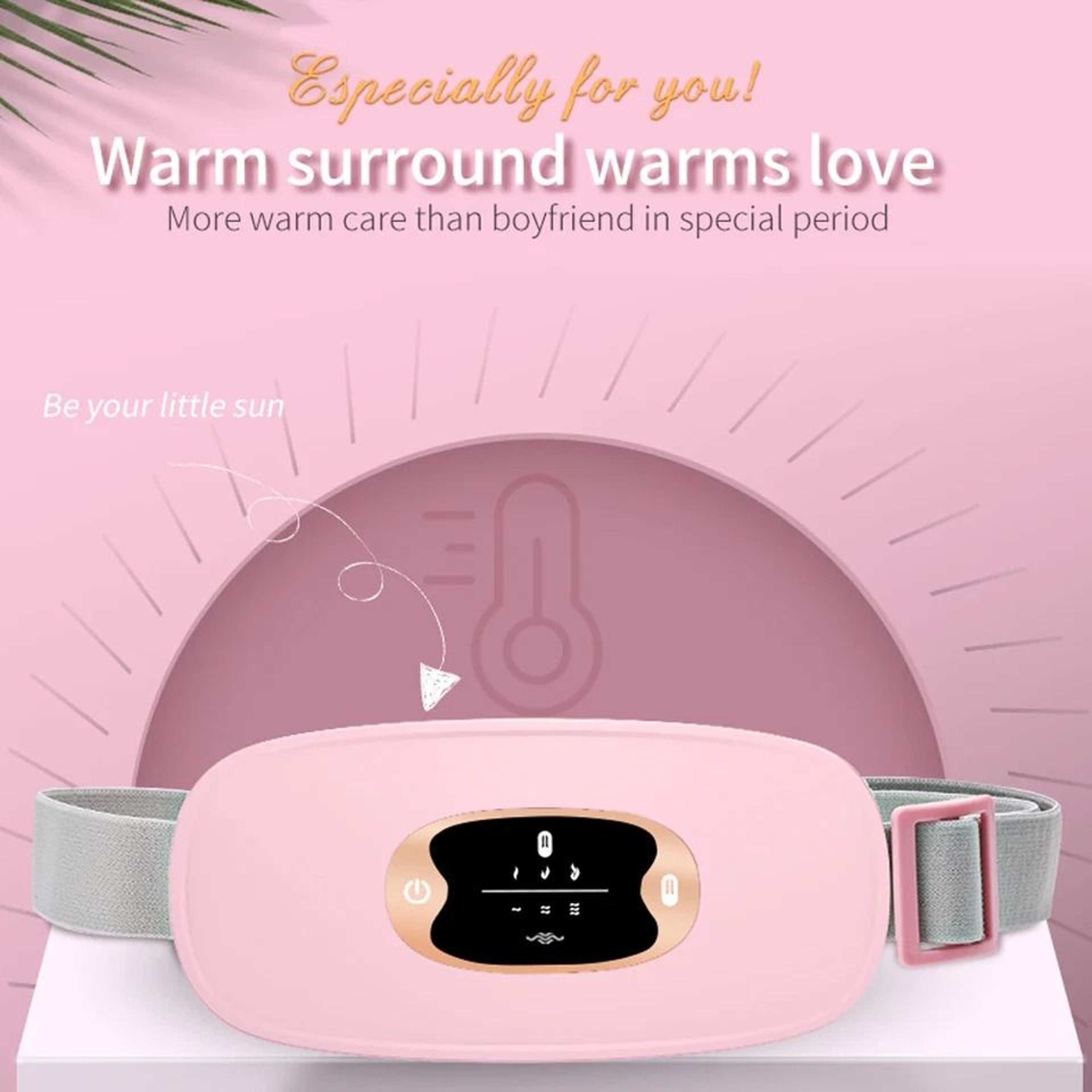Electric Heating Menstrual Vibration Pad For Pain Relief  Cramps Portable Belt For Women 9