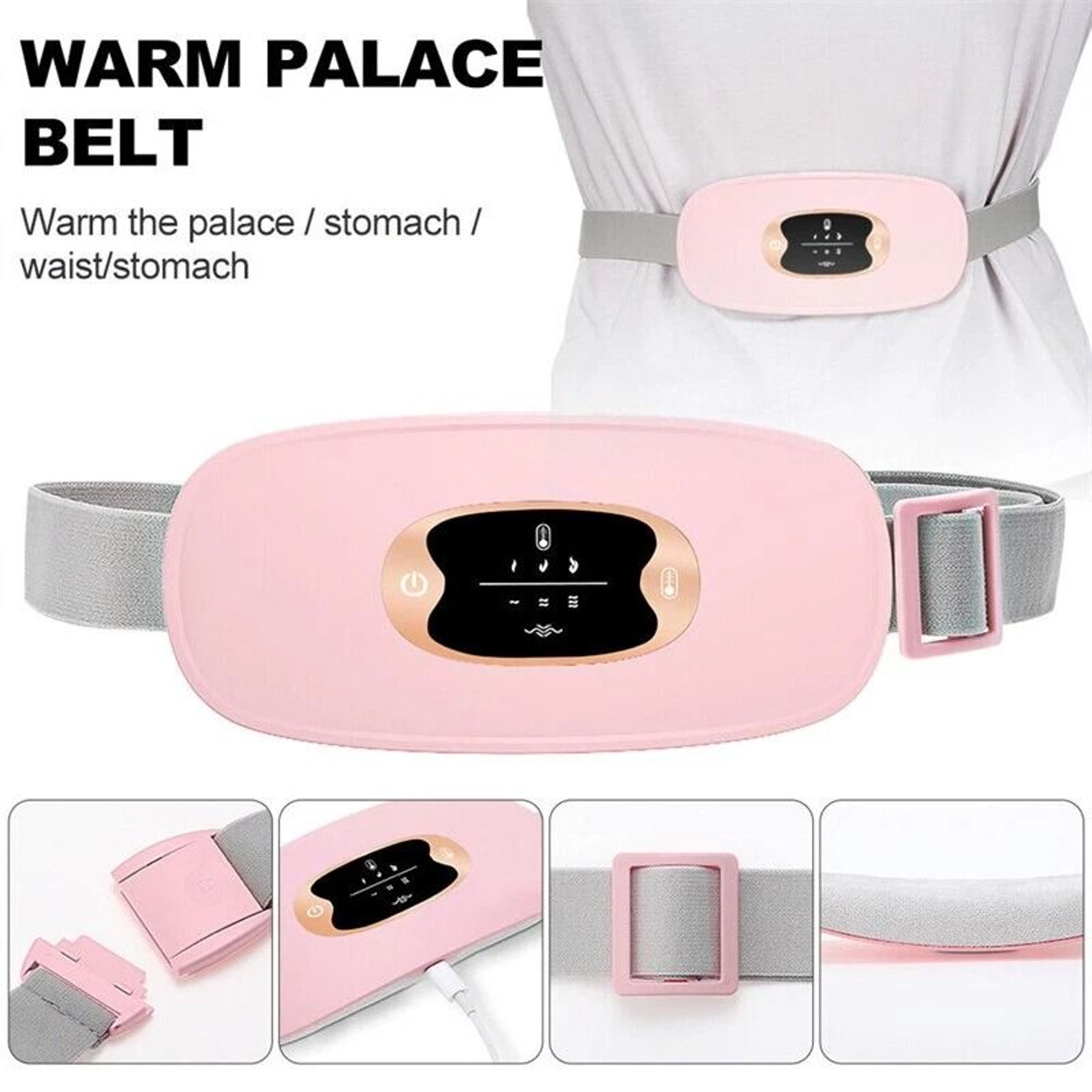 Electric Heating Menstrual Vibration Pad For Pain Relief  Cramps Portable Belt For Women 2