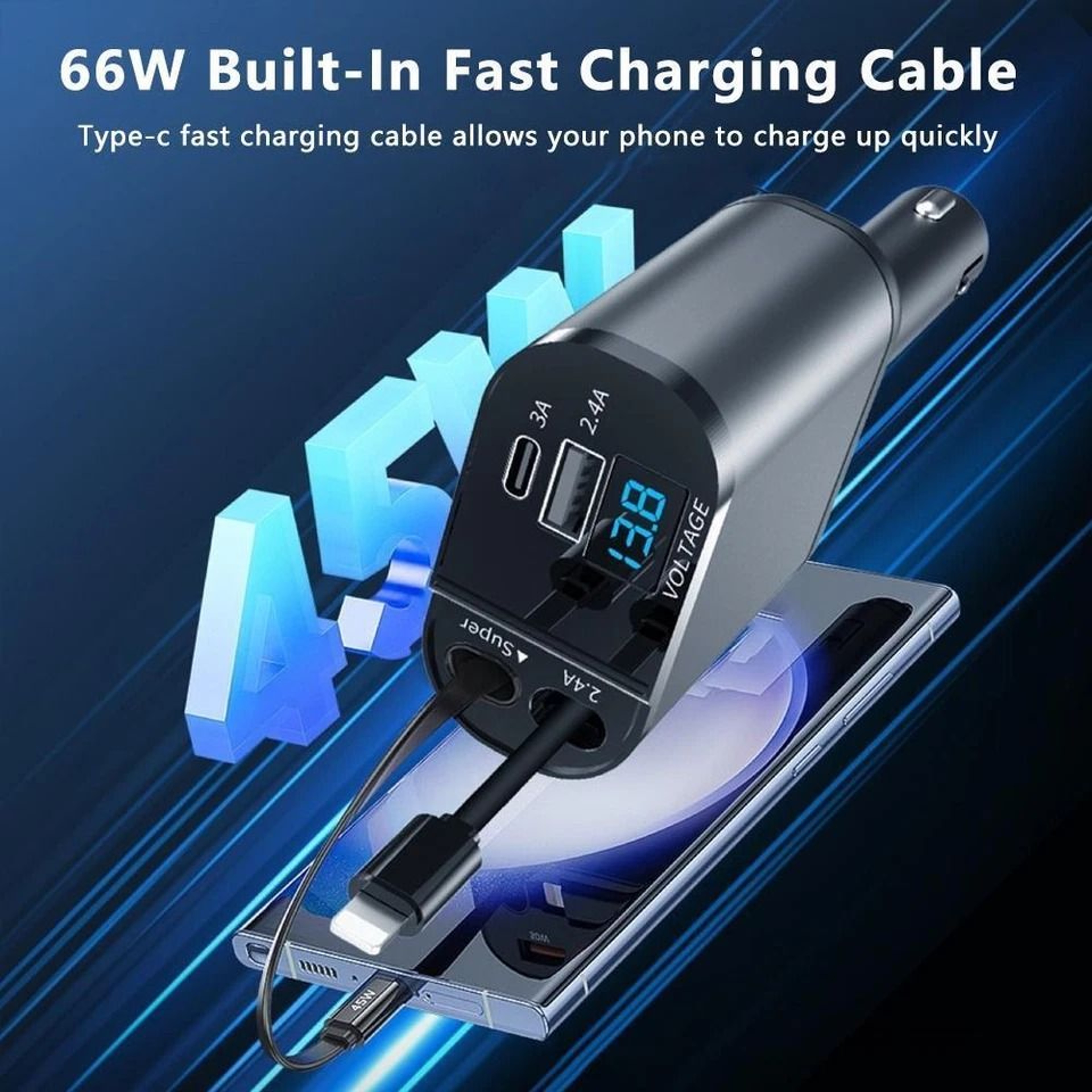 Car Charger Fast Charging Adapter With USB TypeC  Dual Ports 11