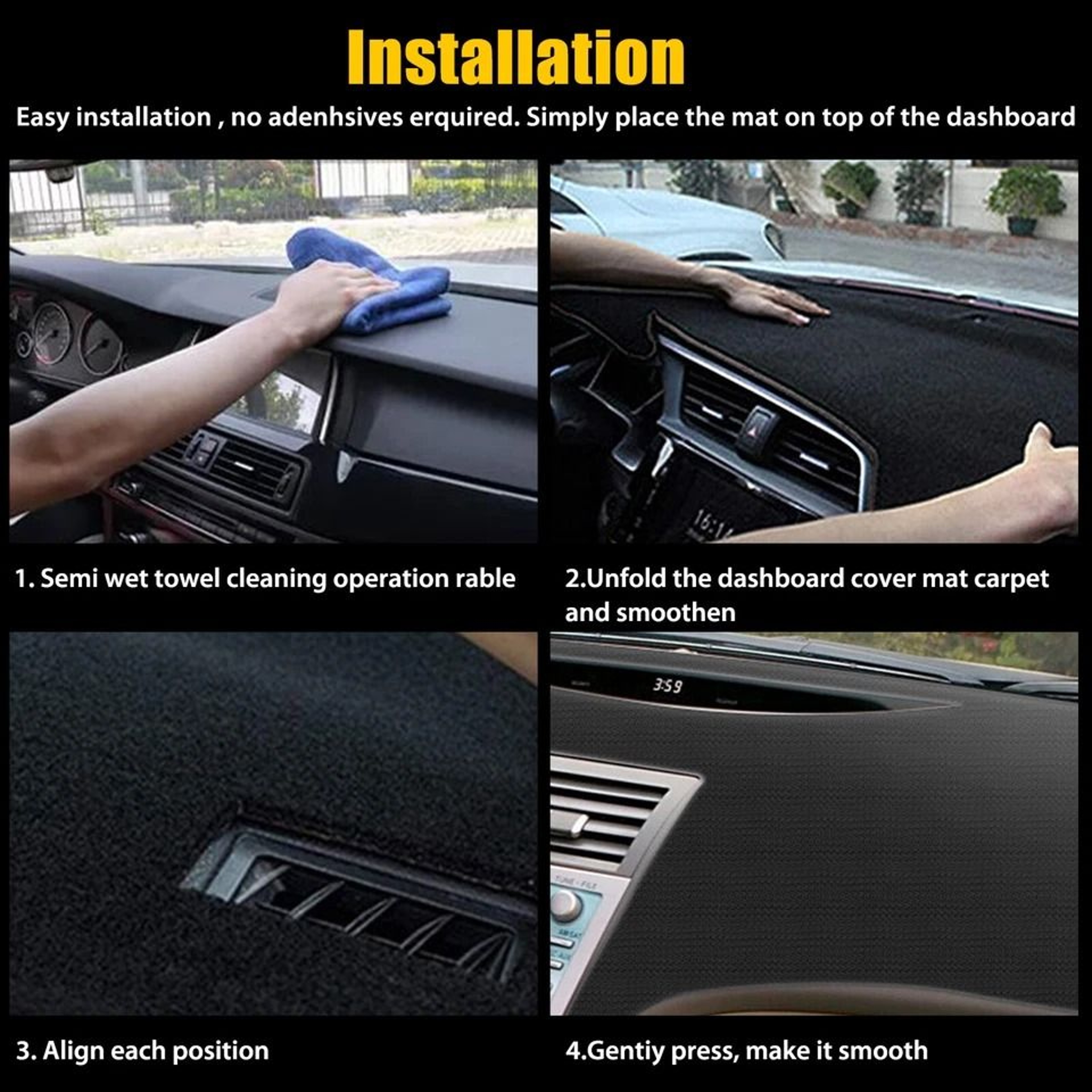 Dashmat AntiSlip Dashboard Cover  Sun Protection Interior Pad 6