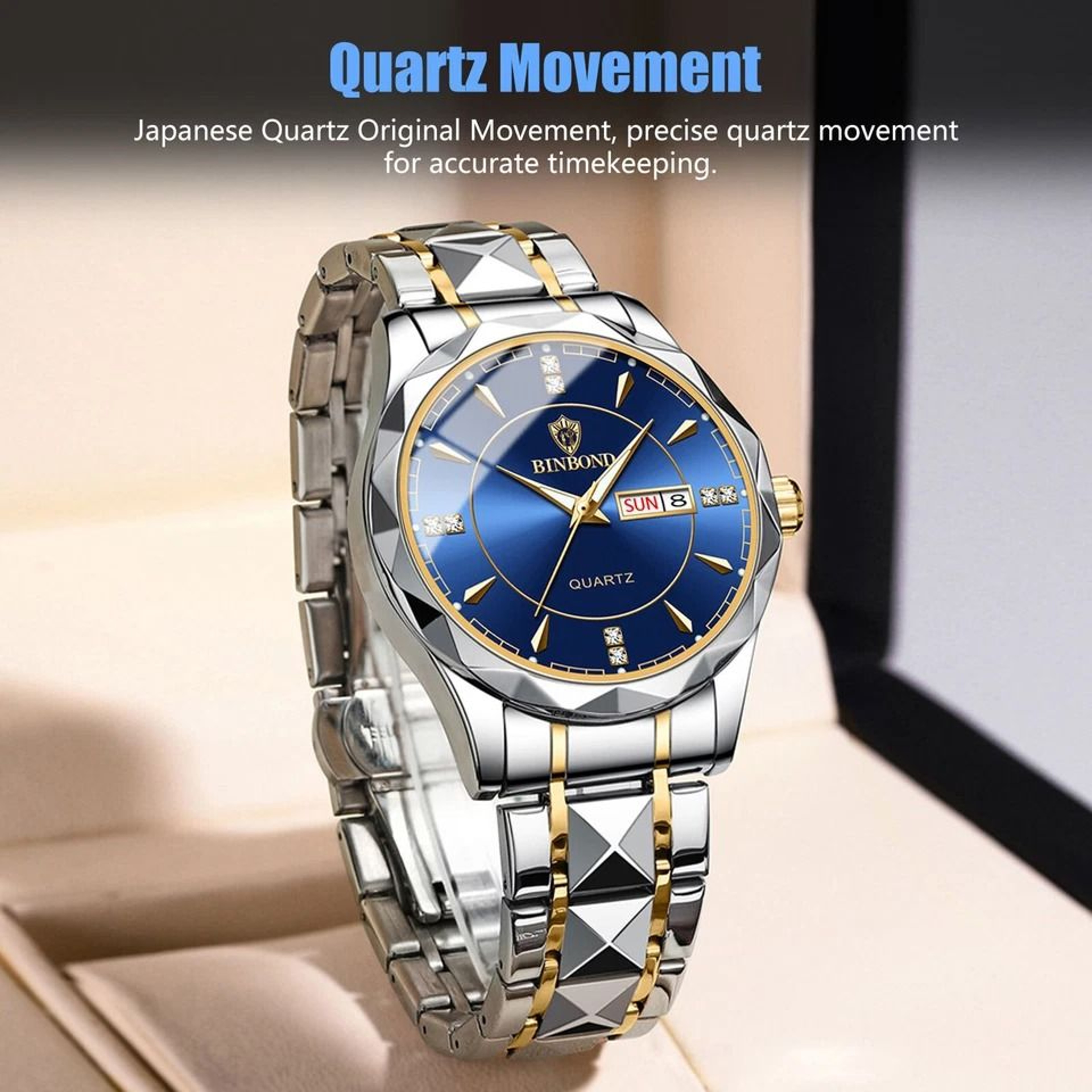 Waterproof Mens Watch Stainless Steel Quartz Luminous Business Wristwatch 5