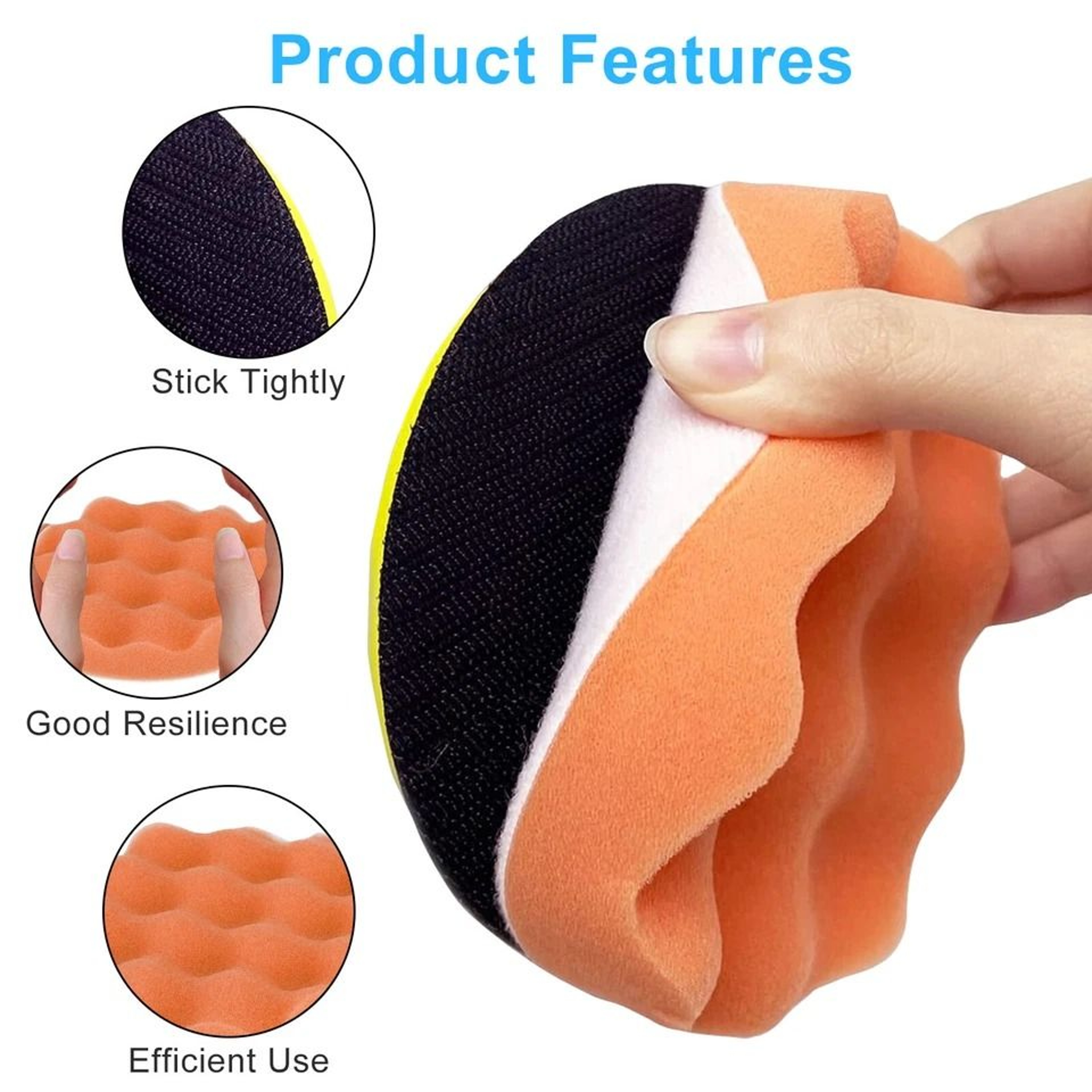 Car Buffing Pads Polishing Sponge Waxing Foam Polisher Kit For Drill PaintSafe Pads 1