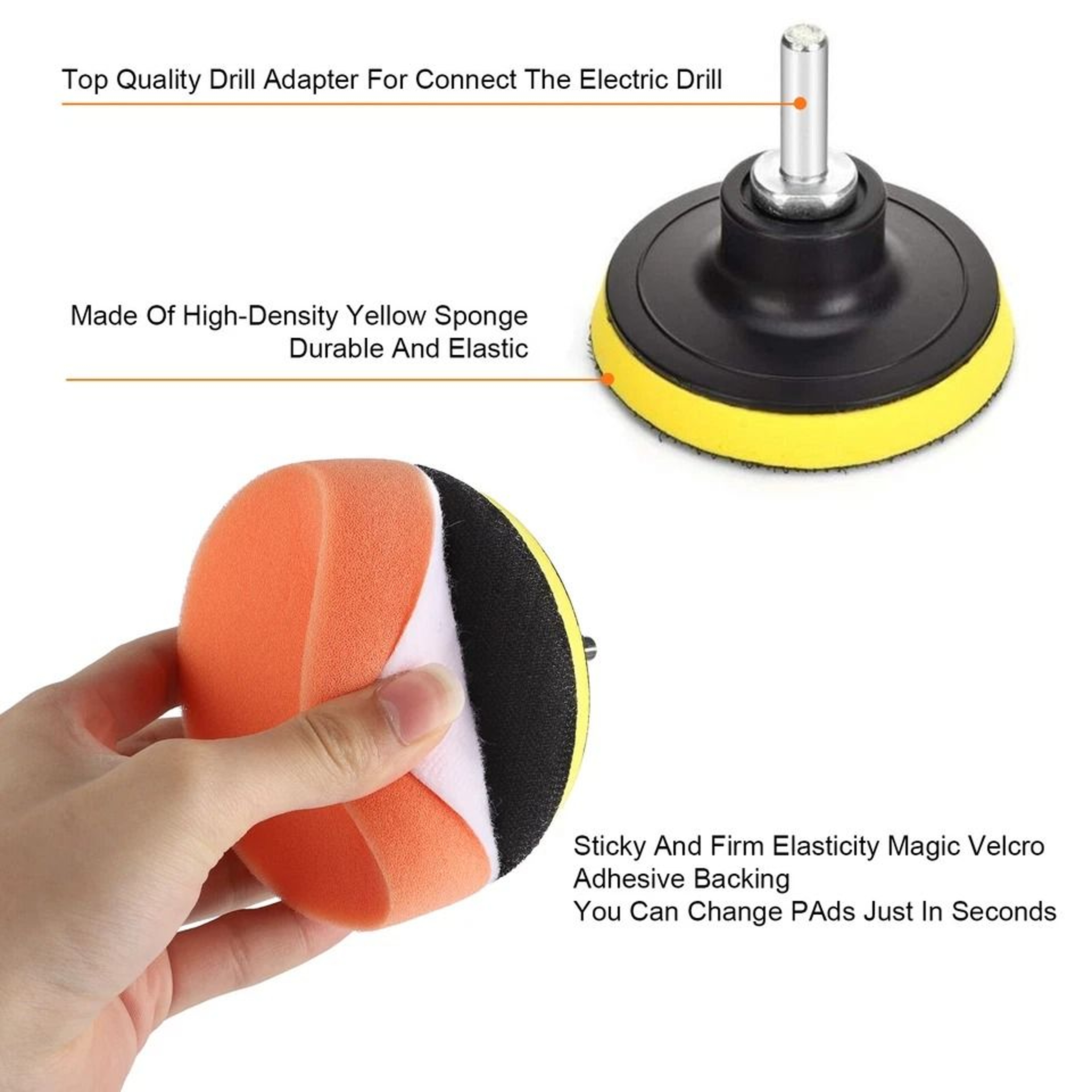 Car Buffing Pads Polishing Sponge Waxing Foam Polisher Kit For Drill PaintSafe Pads 4