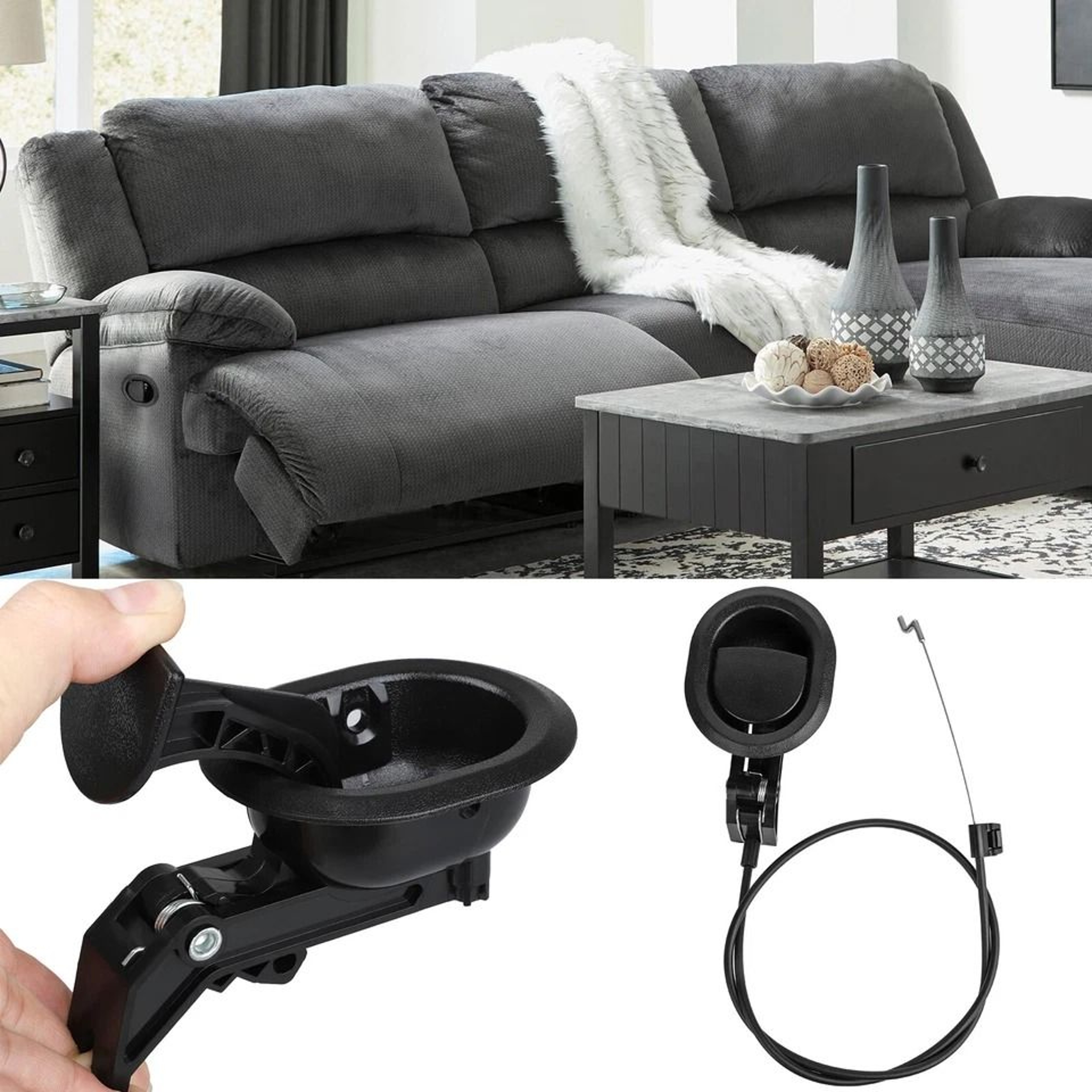 Universal Sofa Recliner Pull Handle Replacement With Cable For Reclining Chairs 1
