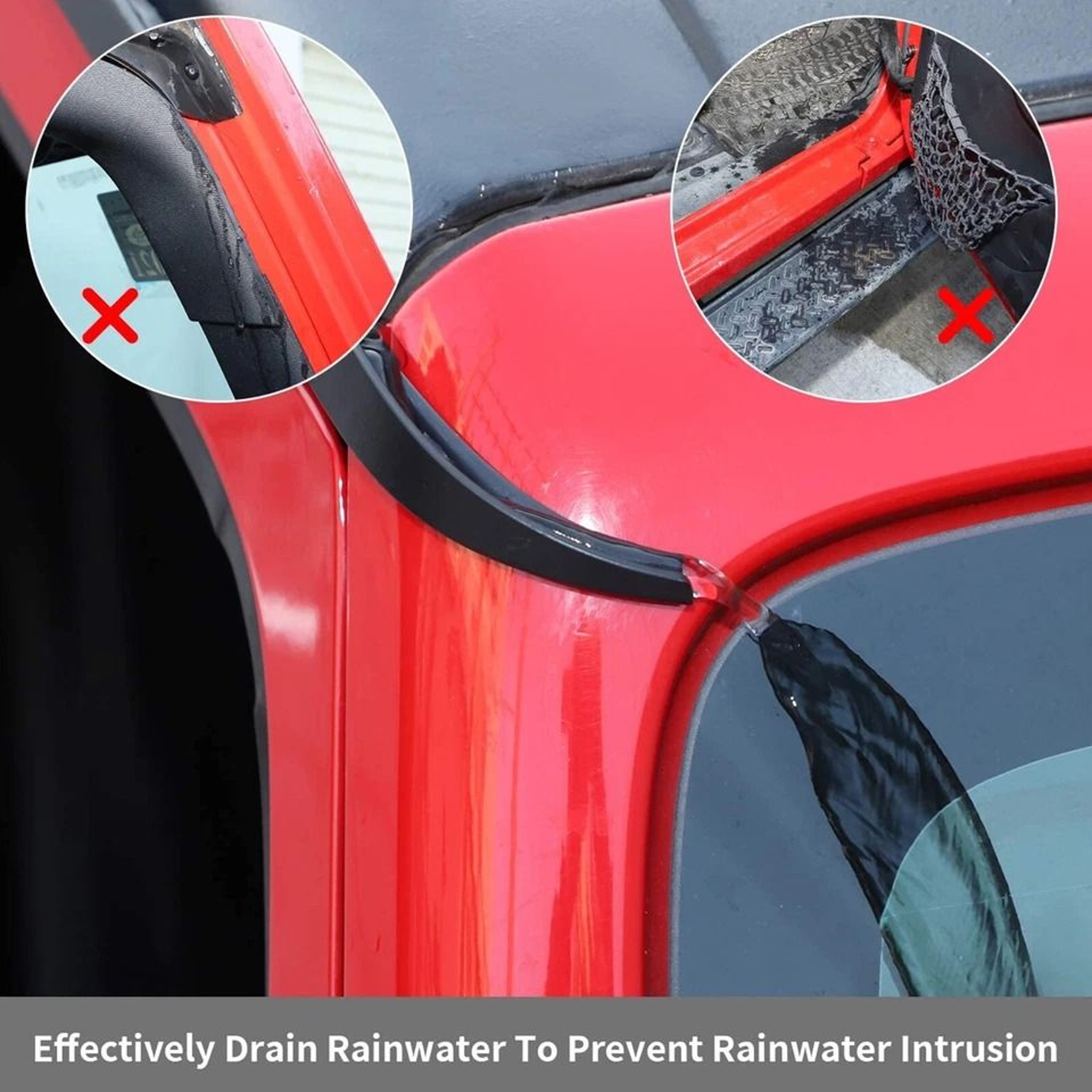 Jeep Wrangler JK Water Rain Diverters Gutter Extension 20072018  Protect Your Ride 3