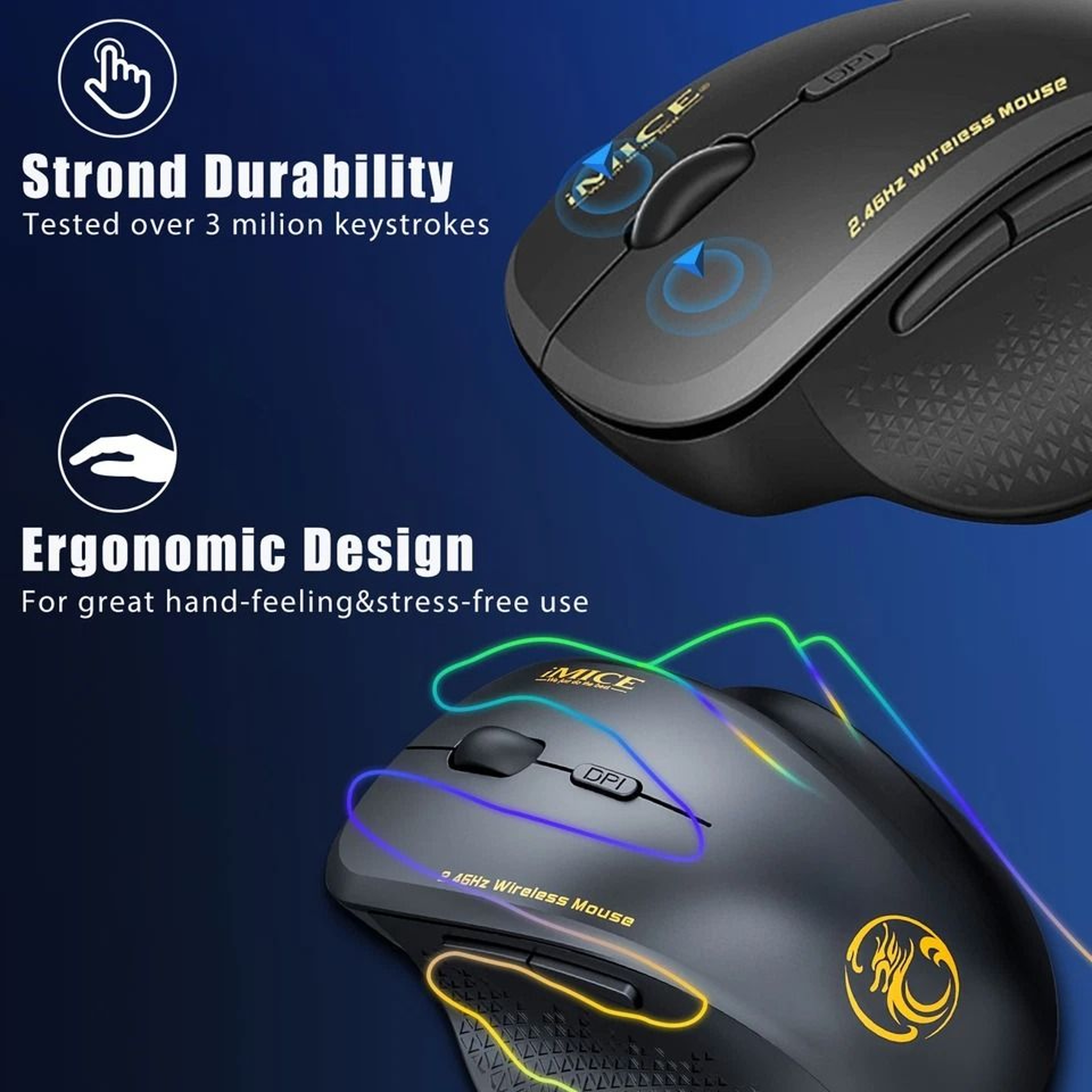 Wireless Optical Gaming Mouse With Buttons  USB Receiver Wireless For Laptop  PC 6