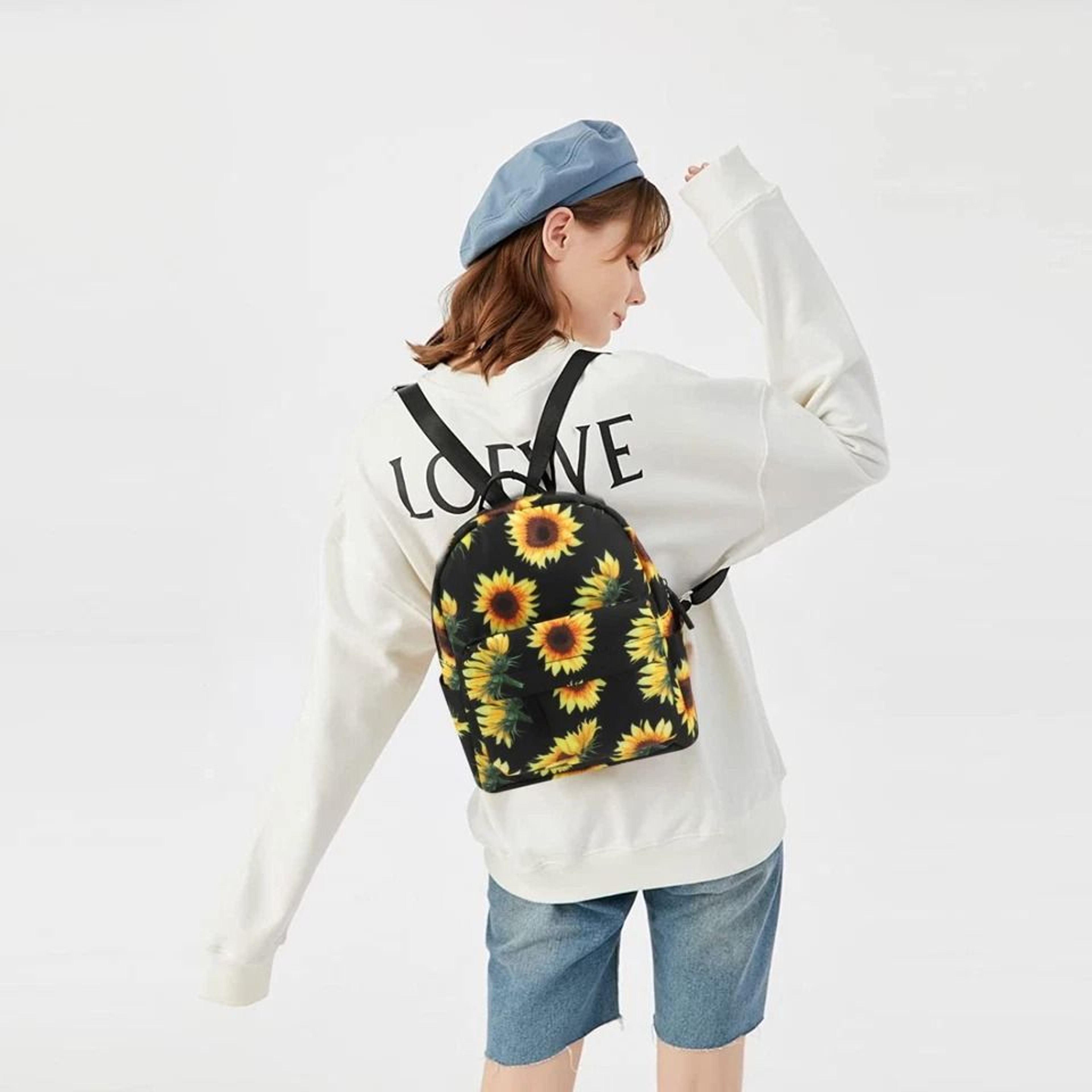 Mini Waterproof Sunflower Backpack For Women Stylish Shoulder Rucksack With Adjustable Strap For Tr 0