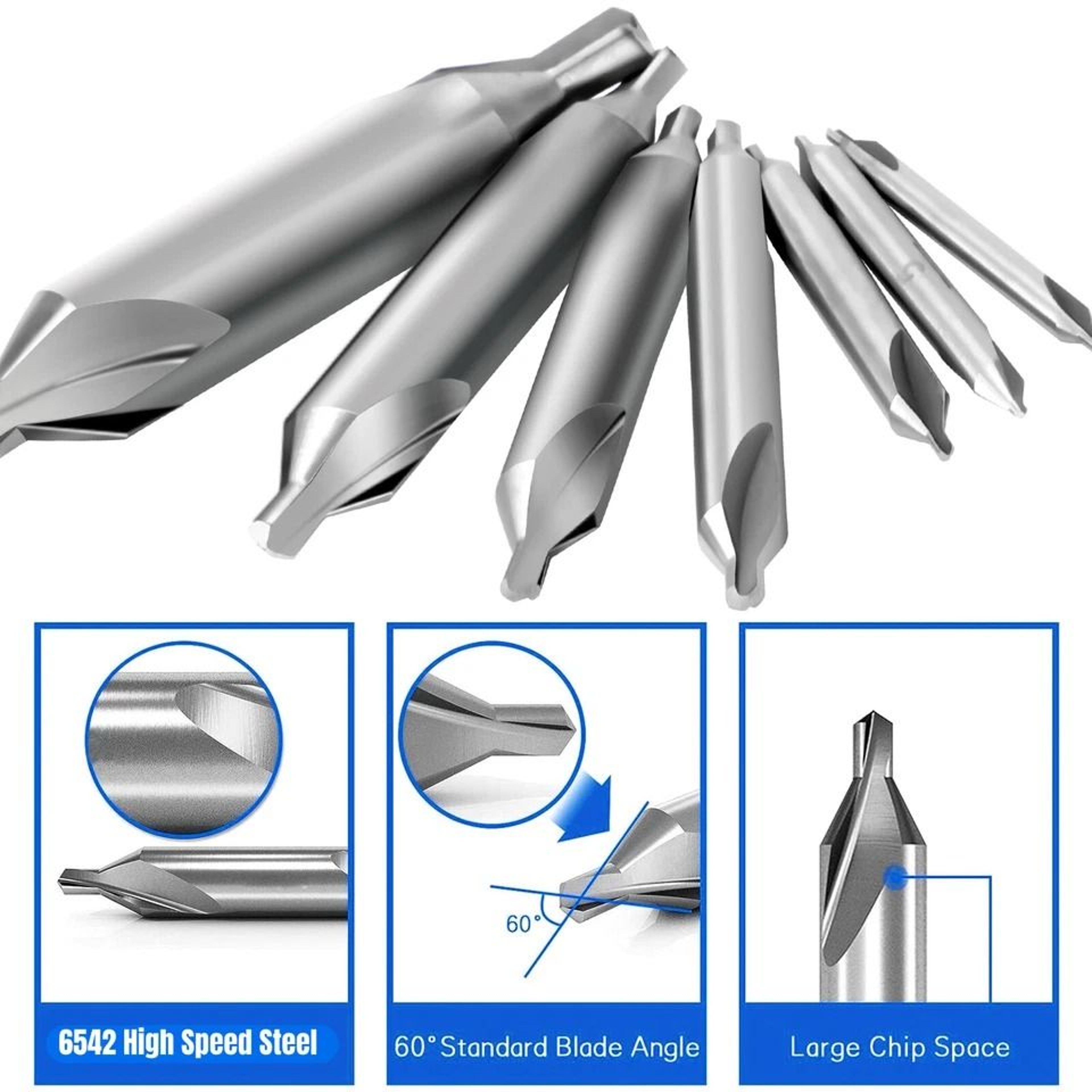 HSS Center Drill Bit Set Angle Premium Metalworking Tools For Precise Drilling 3