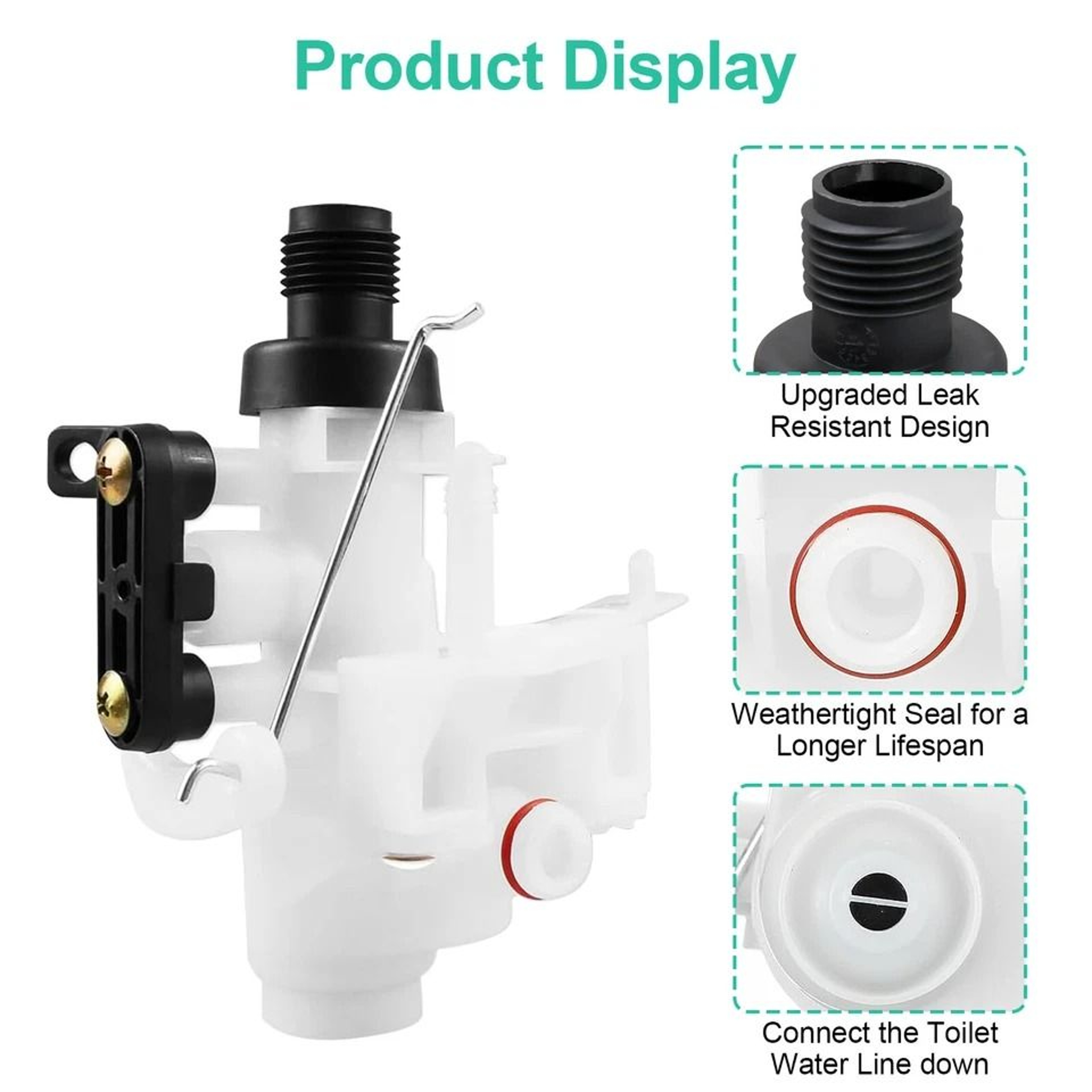 Upgraded Thetford Aqua Magic V RV Toilet Water Valve Replacement Universal Compatibility 2