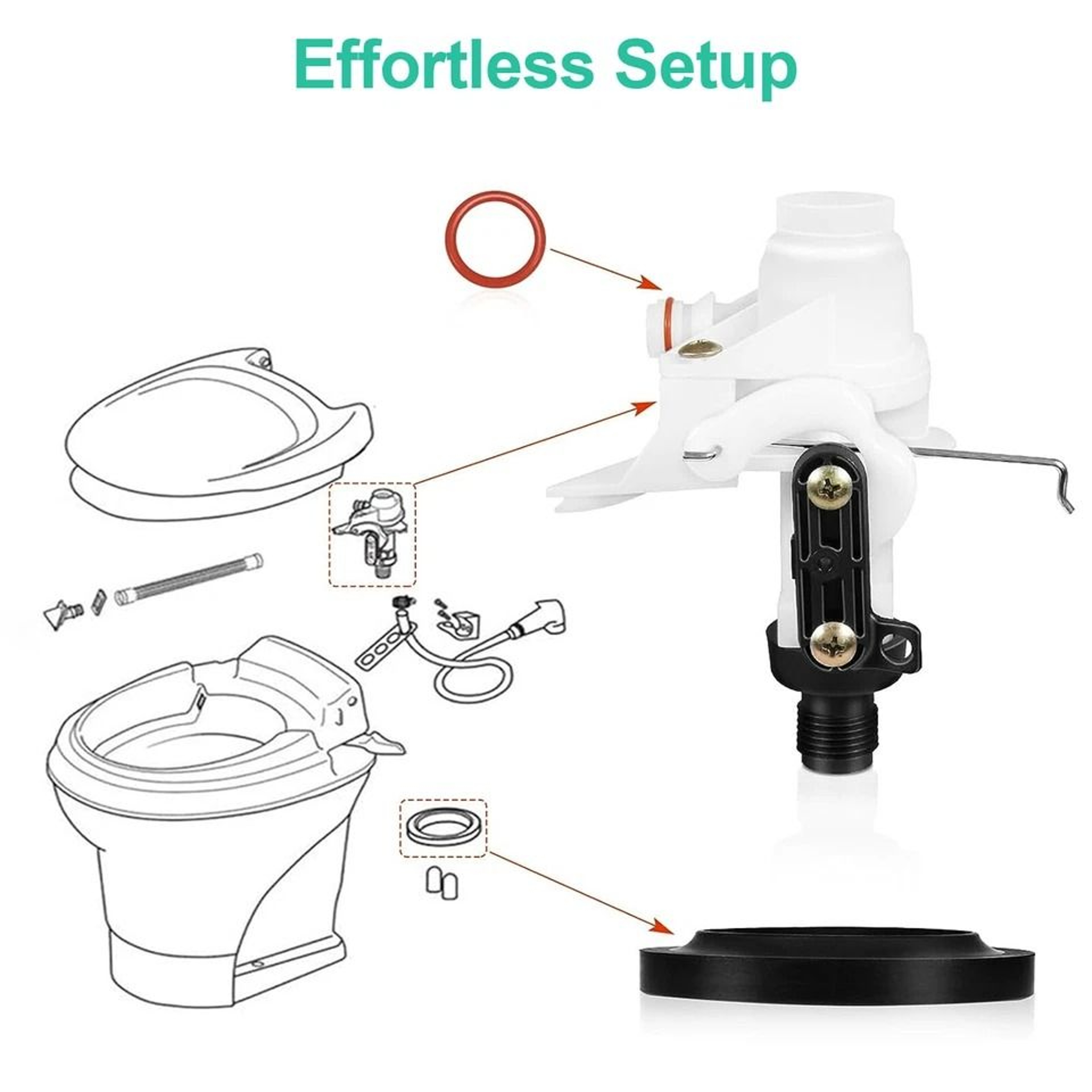 Upgraded Thetford Aqua Magic V RV Toilet Water Valve Replacement Universal Compatibility 3