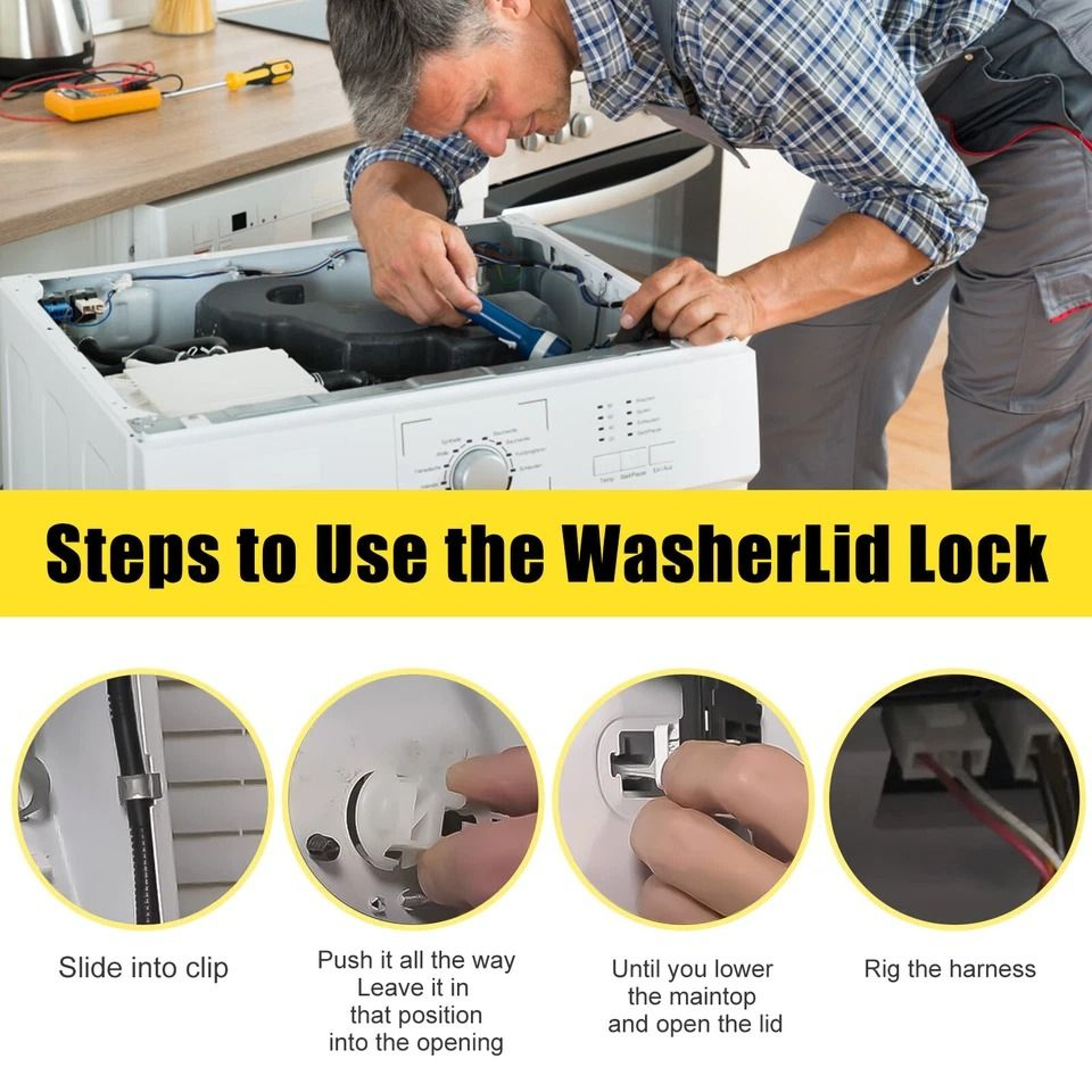 Washer Lid Lock Switch Kit For Whirlpool Kenmore  Maytag High Quality Replacement Part 5