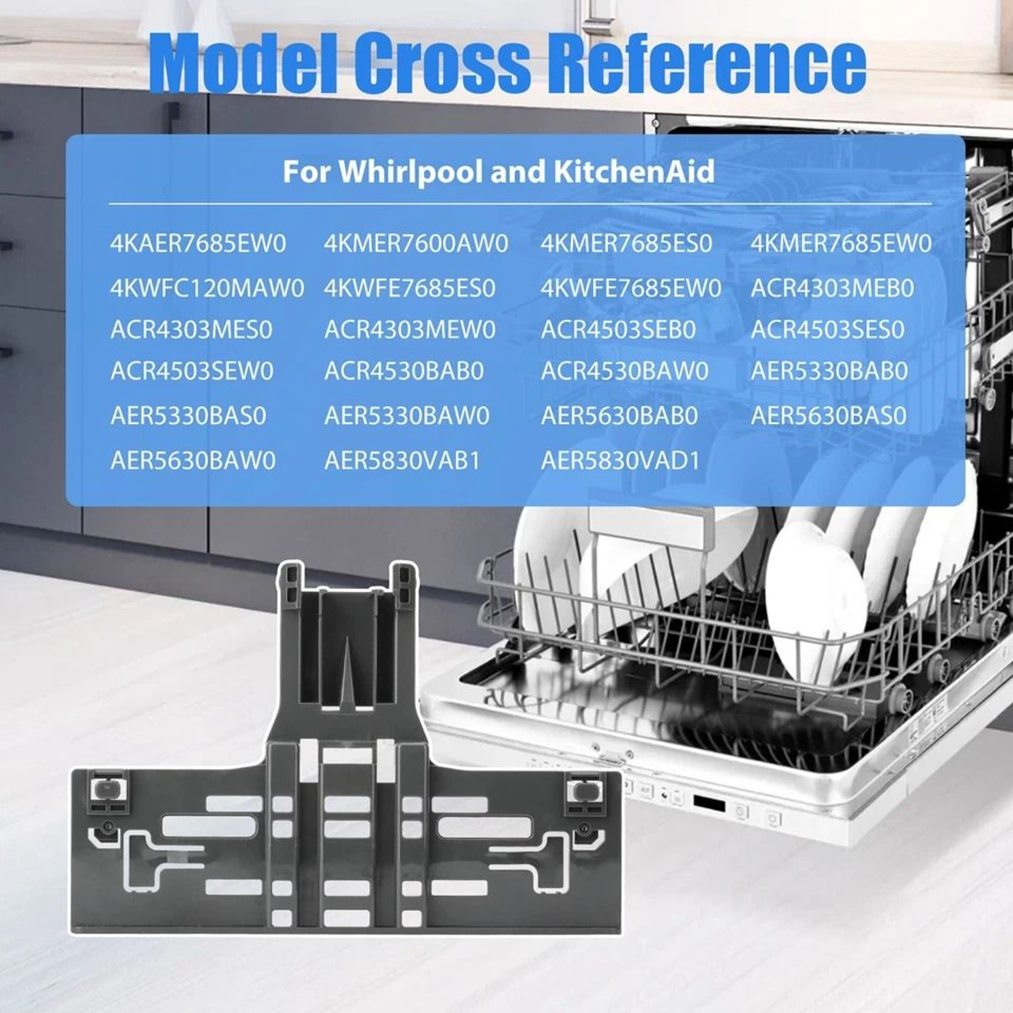 Upgraded Dishwasher Rack Adjuster Kit For Whirlpool  KitchenAid 5