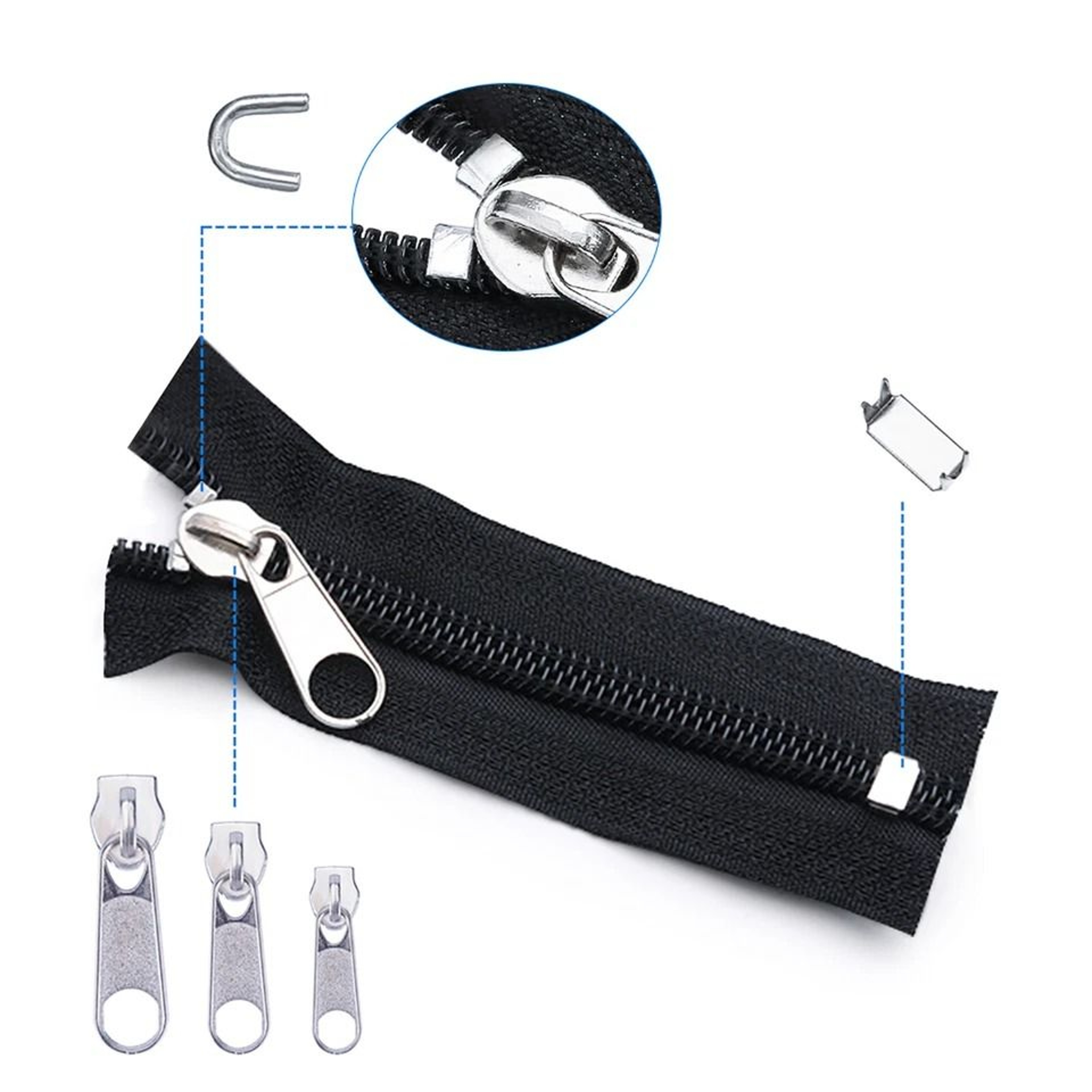 Zipper Repair Kit For Jackets Bags Luggage  More DIY Slider Replacement  Rescue Tool Kit 3