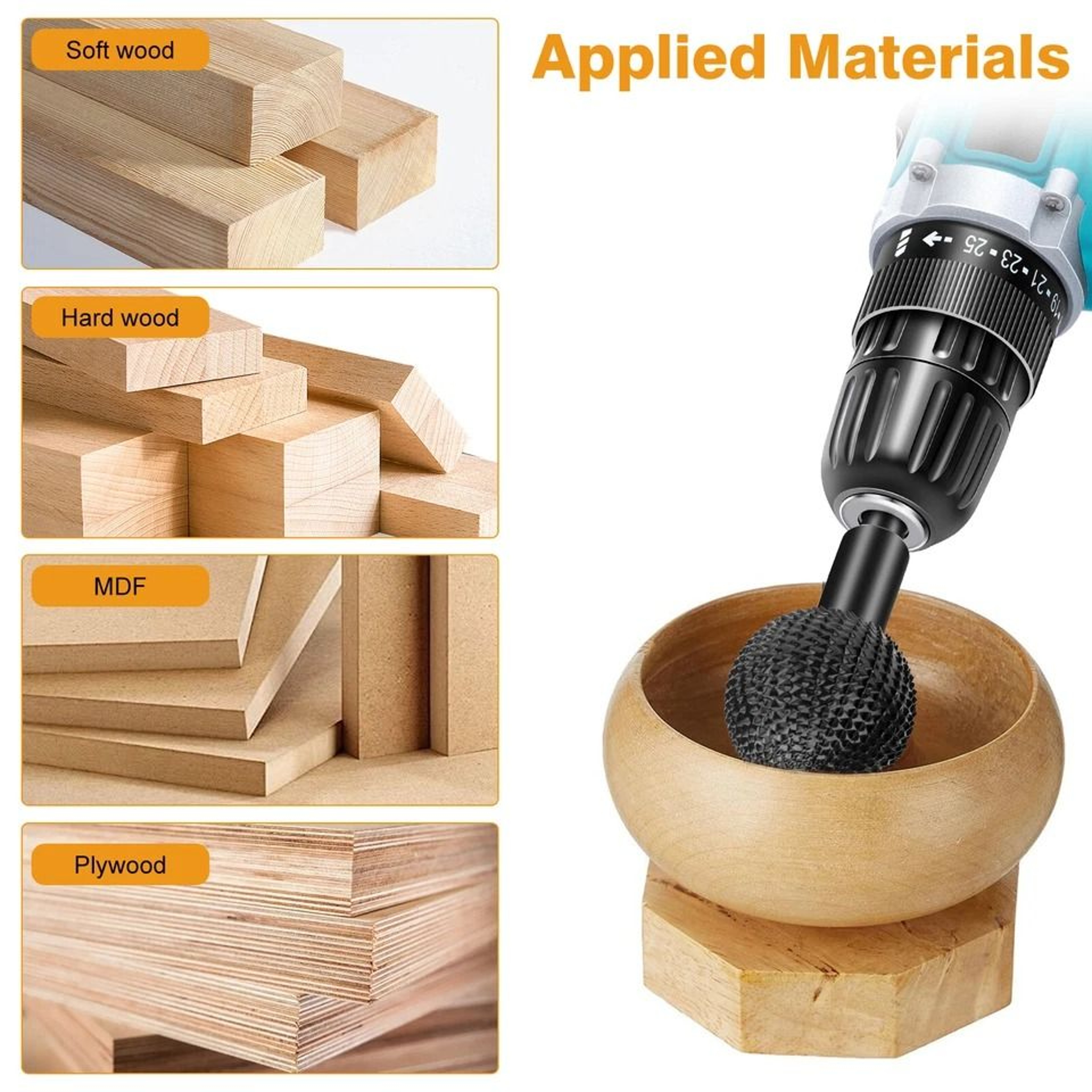 Sphere Rotary Burr Carbon Steel Wood Carving Ball Angle Grinder Precision Grinding  Sculpting Tool 4