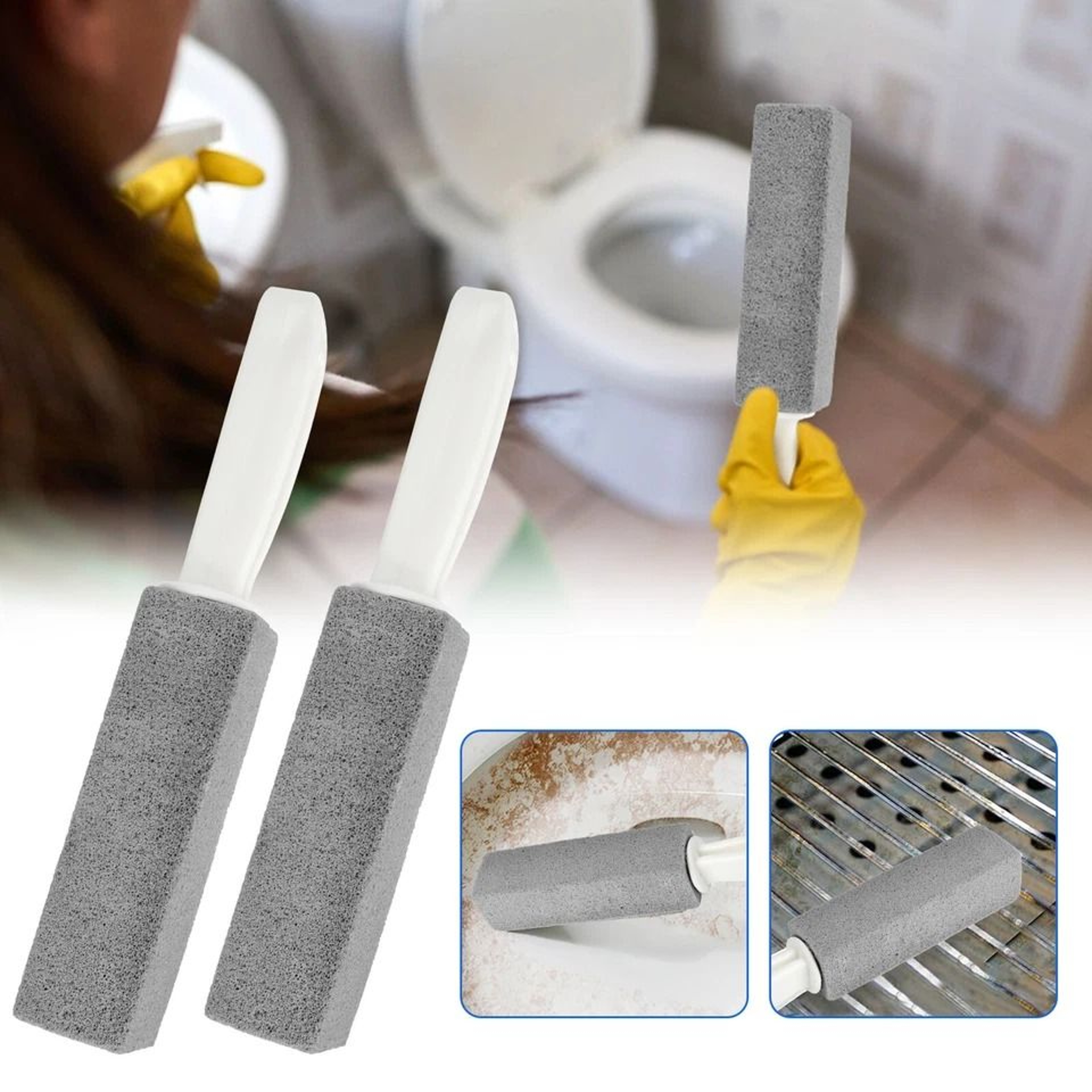Heavy Duty Pumice Stone With Handle Toilet Scouring Stain Remover For Porcelain Tiles And More 1