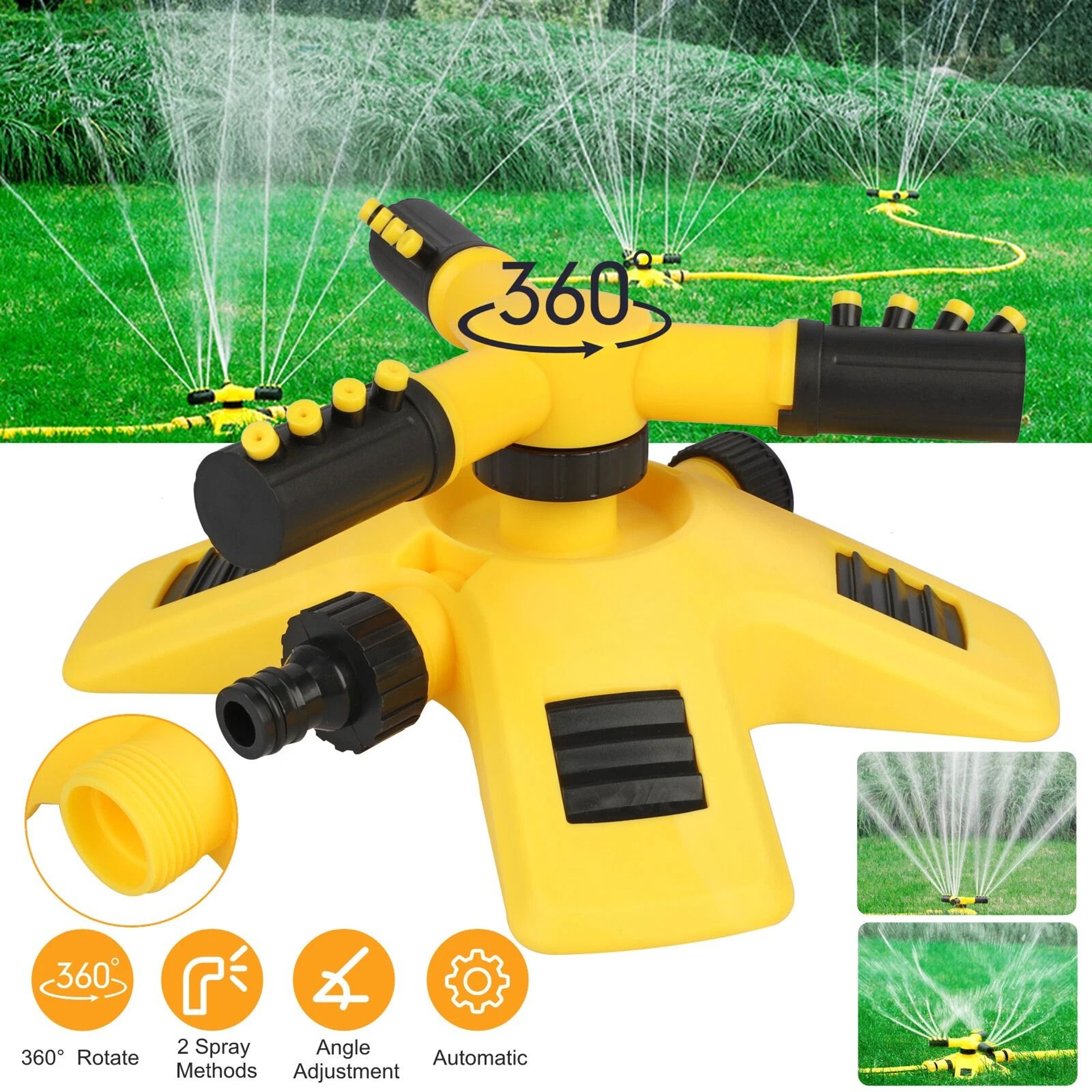 Automatic Rotating Lawn Sprinkler For Grass Watering Efficient Irrigation System For Patio  Yard 10