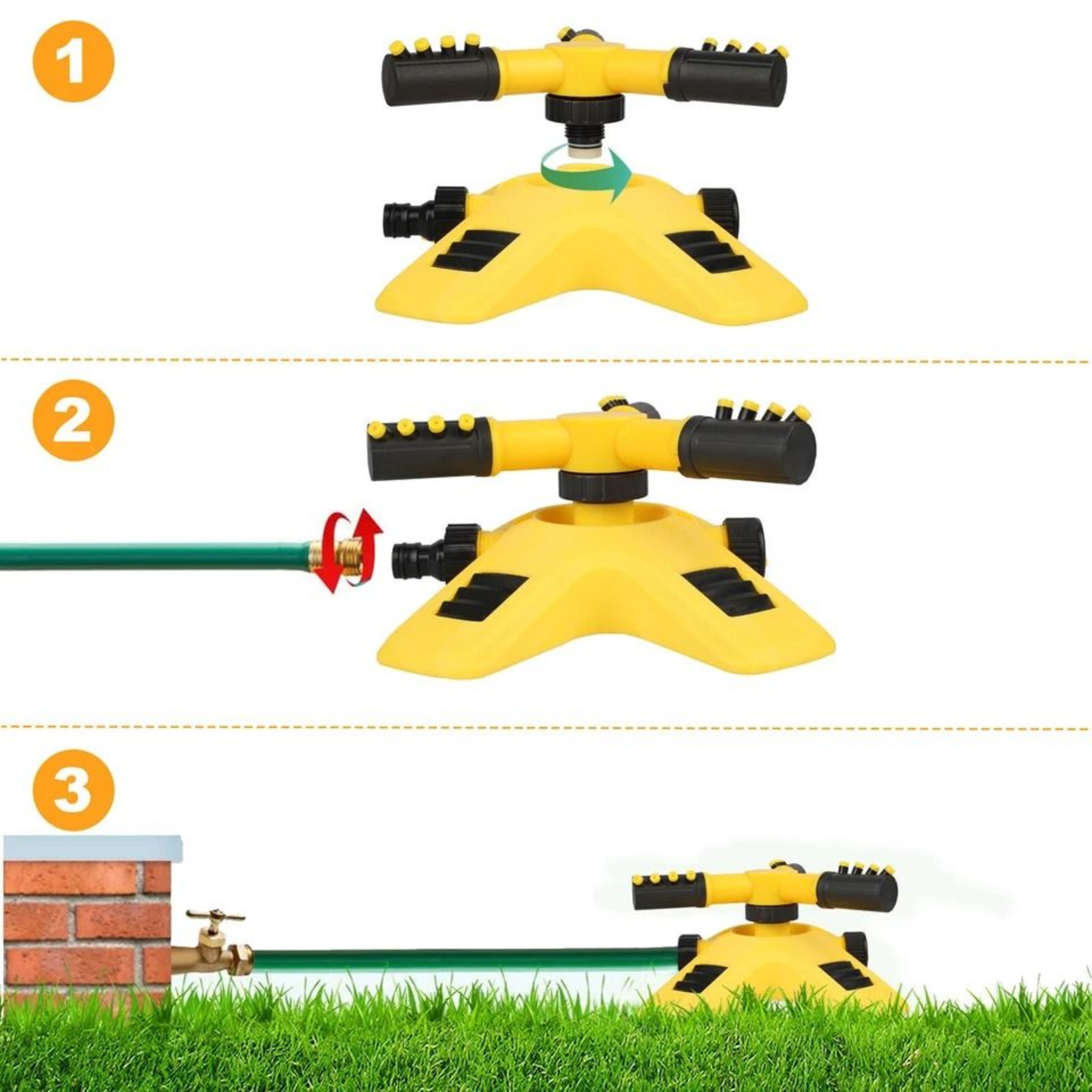 Automatic Rotating Lawn Sprinkler For Grass Watering Efficient Irrigation System For Patio  Yard 4