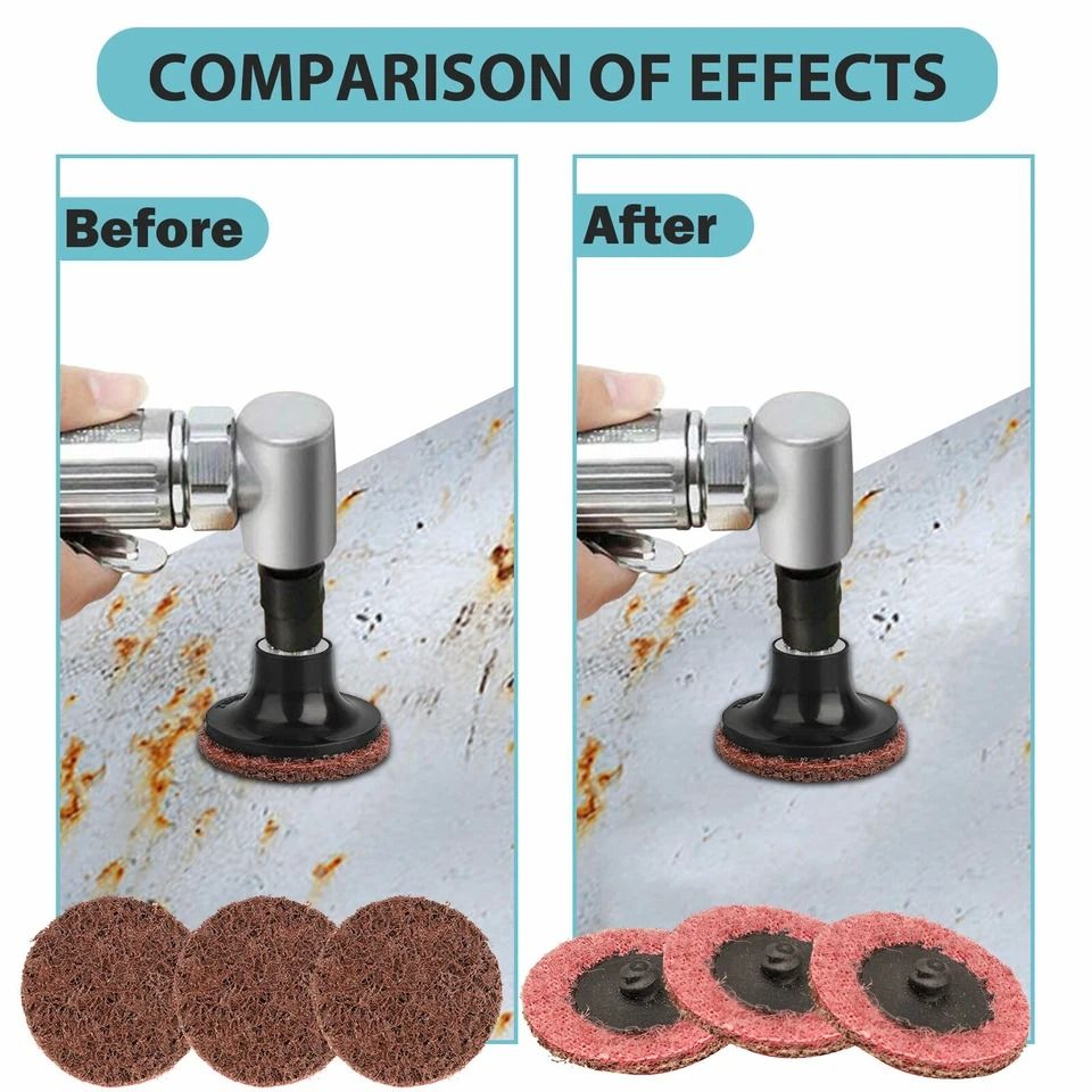 Roll Lock Surface Conditioning Sanding Discs For Die Grinder Medium Grit Pads For Polishing  Finish 4