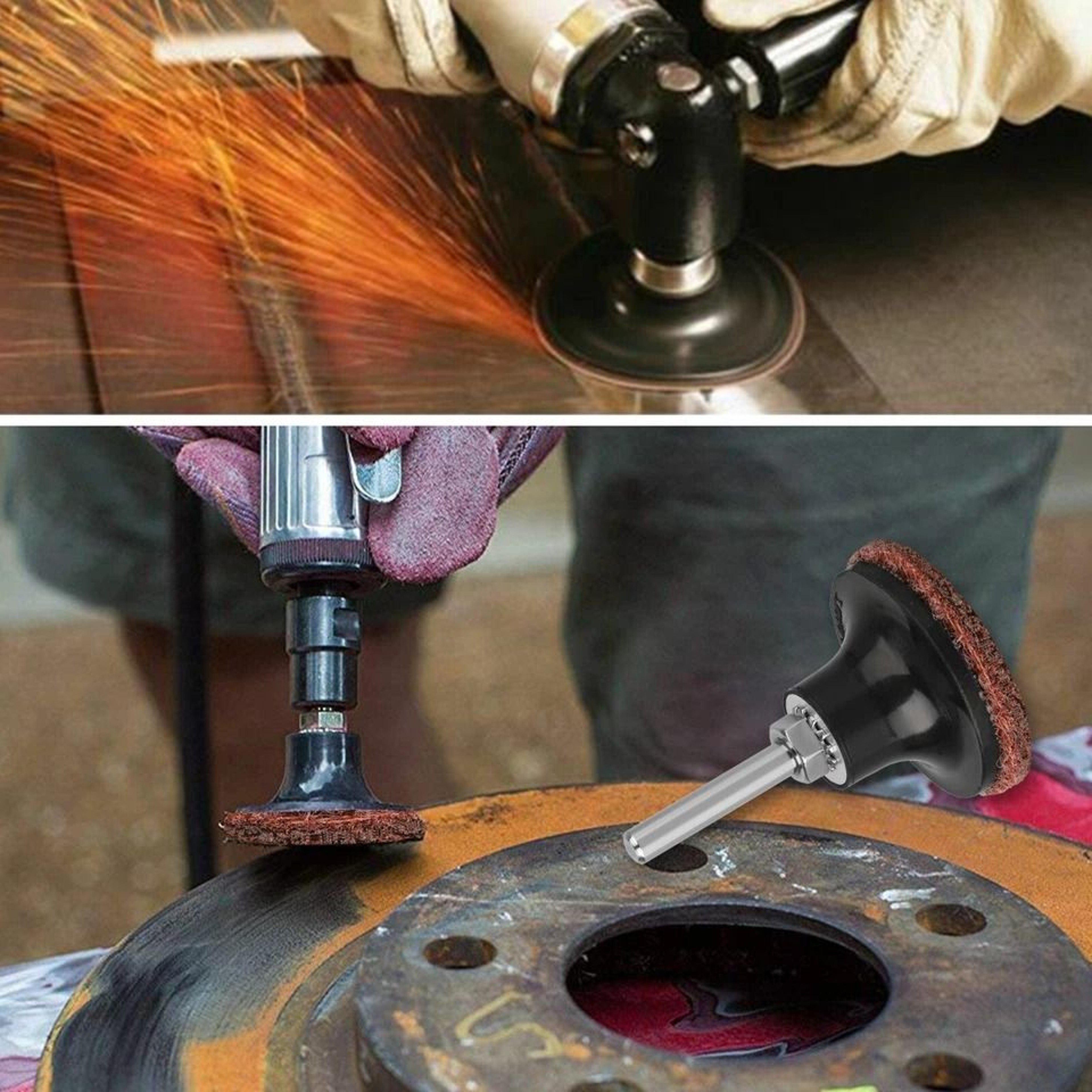 Roll Lock Surface Conditioning Sanding Discs For Die Grinder Medium Grit Pads For Polishing  Finish 8