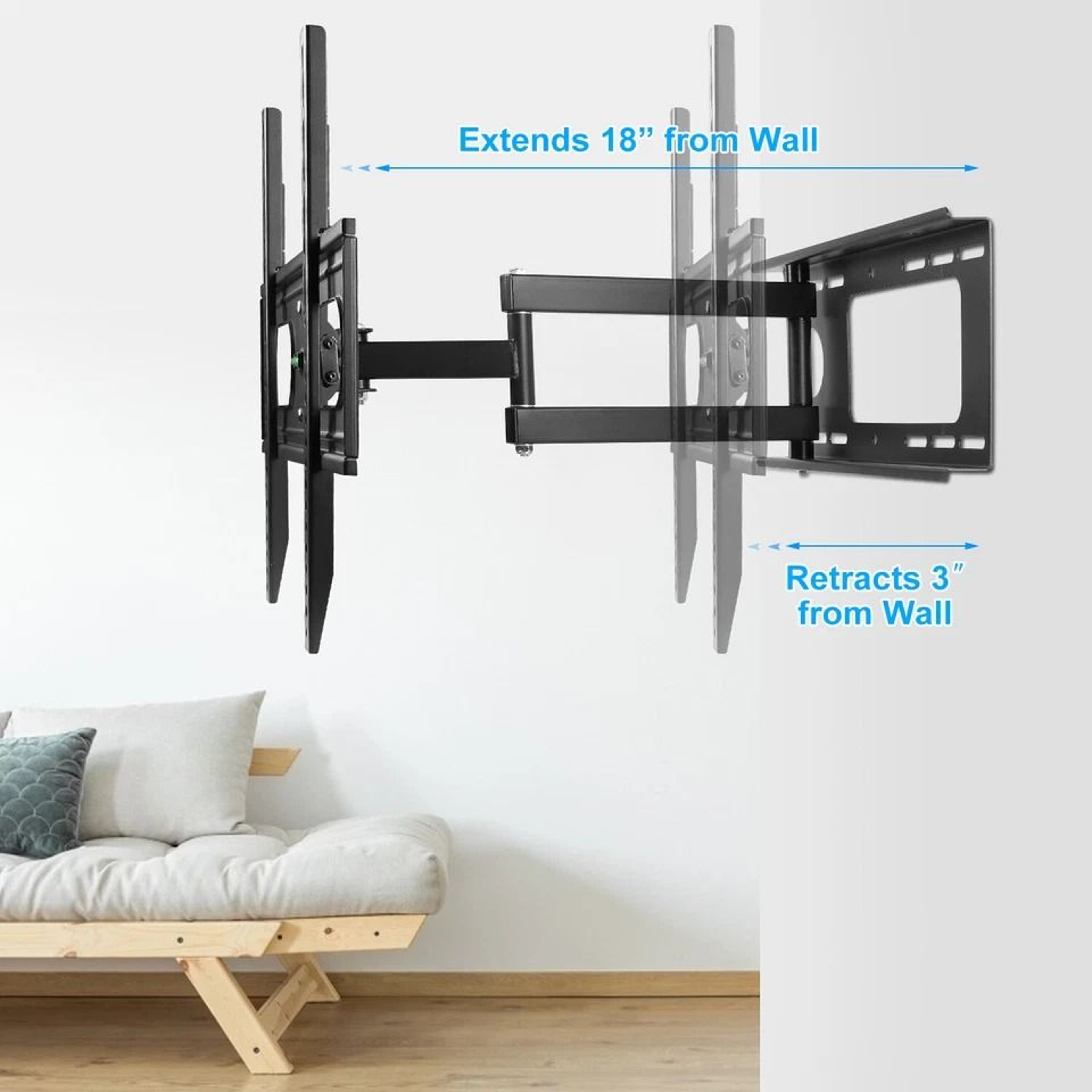 Full Motion TV Wall Mount For Screens Adjustable Tilt  Swivel Bracket 3
