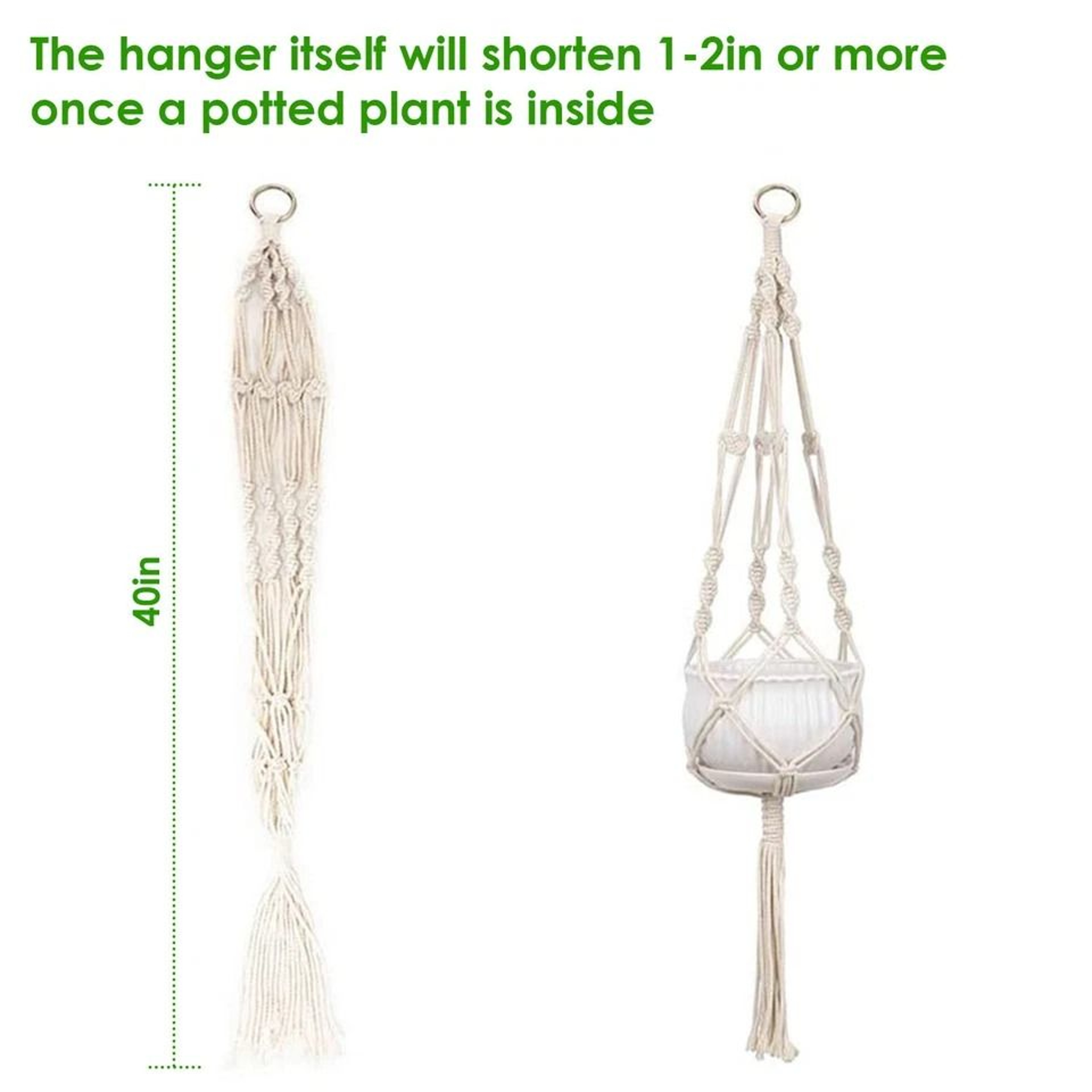 Macrame Hanging Plant Basket Hanger Rope Pot Holder For Garden Decor 2