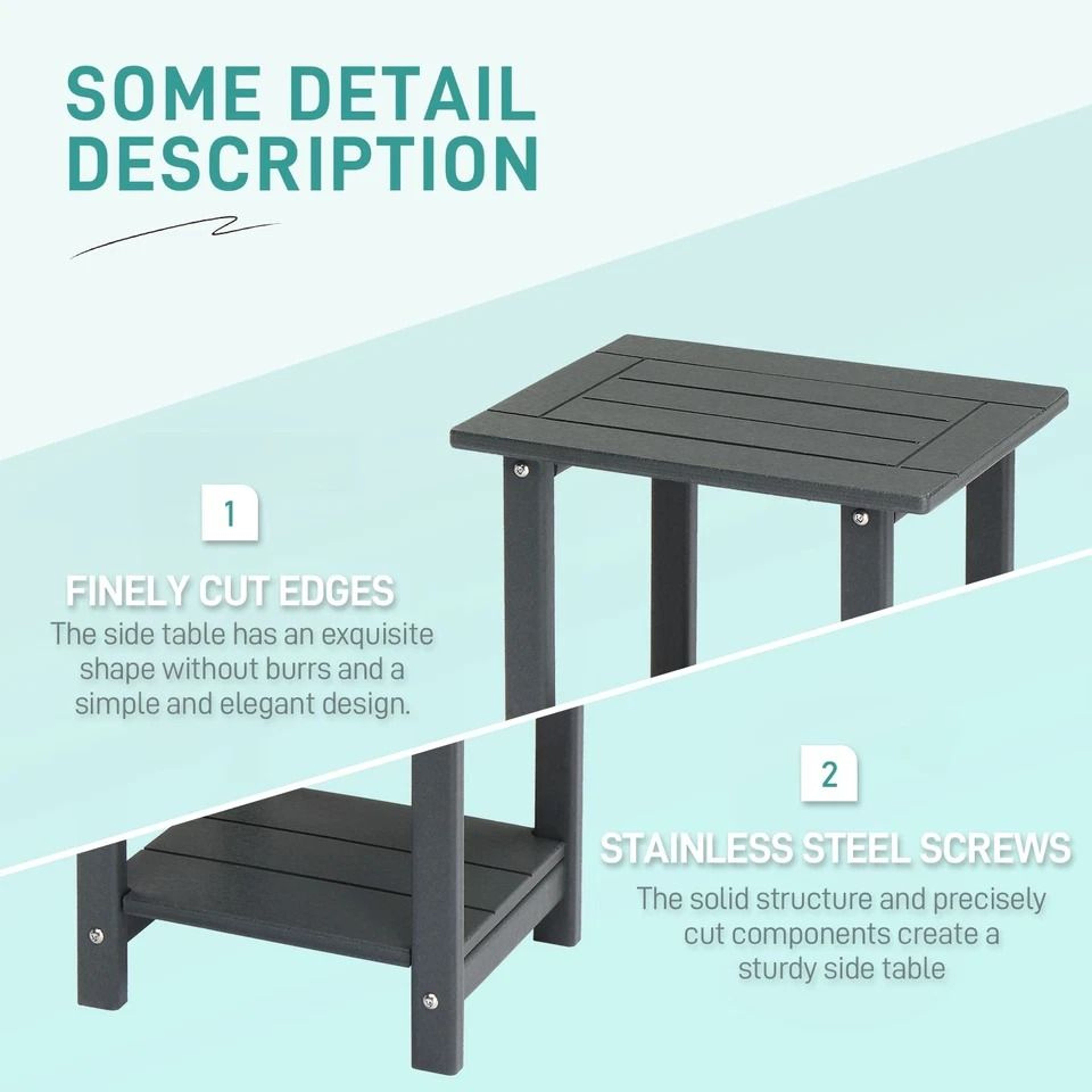 WeatherResistant HDPE Side Table For Outdoor  Indoor Use Stylish  Durable 2