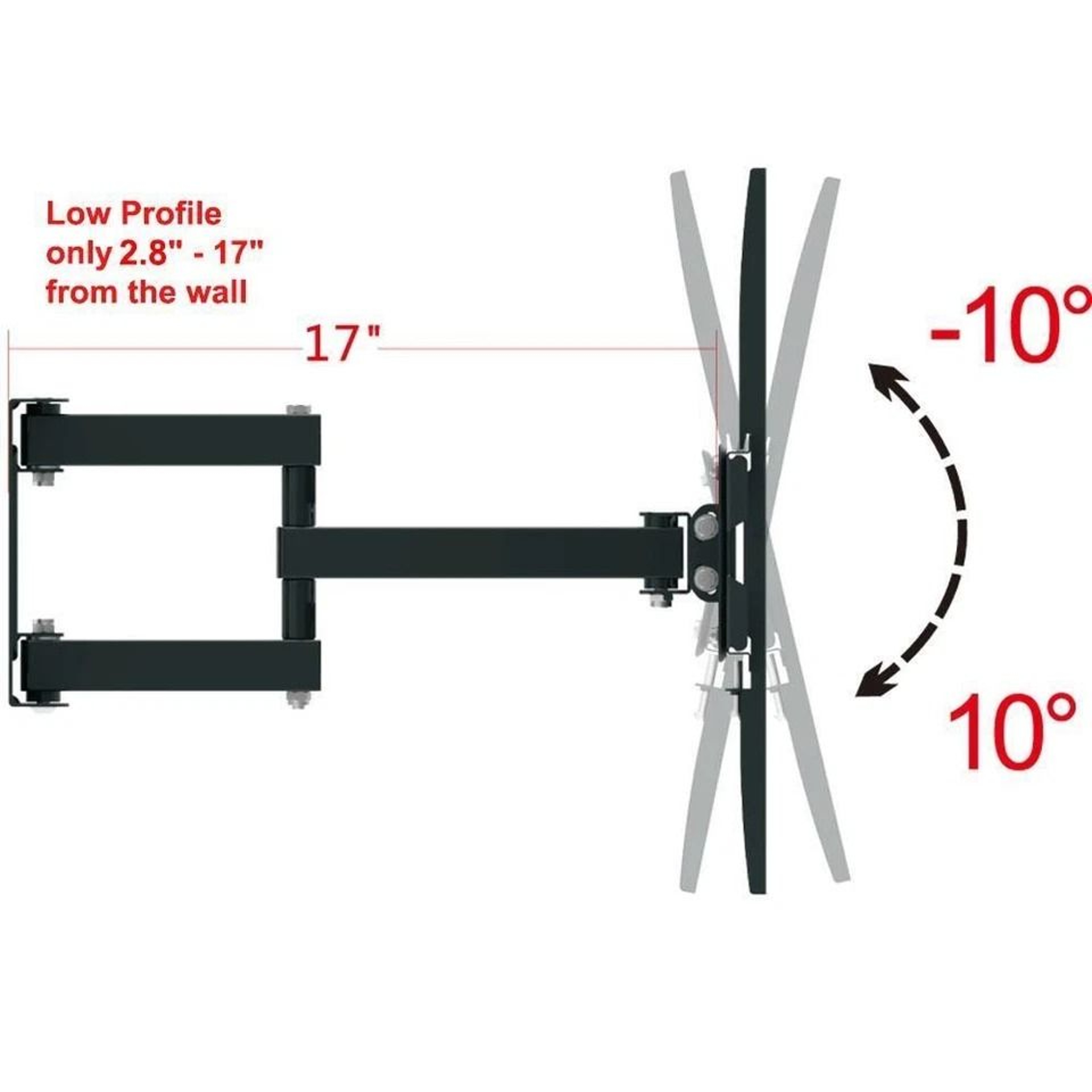 FullMotion TV Wall Mount For LED LCD OLED Swivel Tilt Adjustable Bracket 4