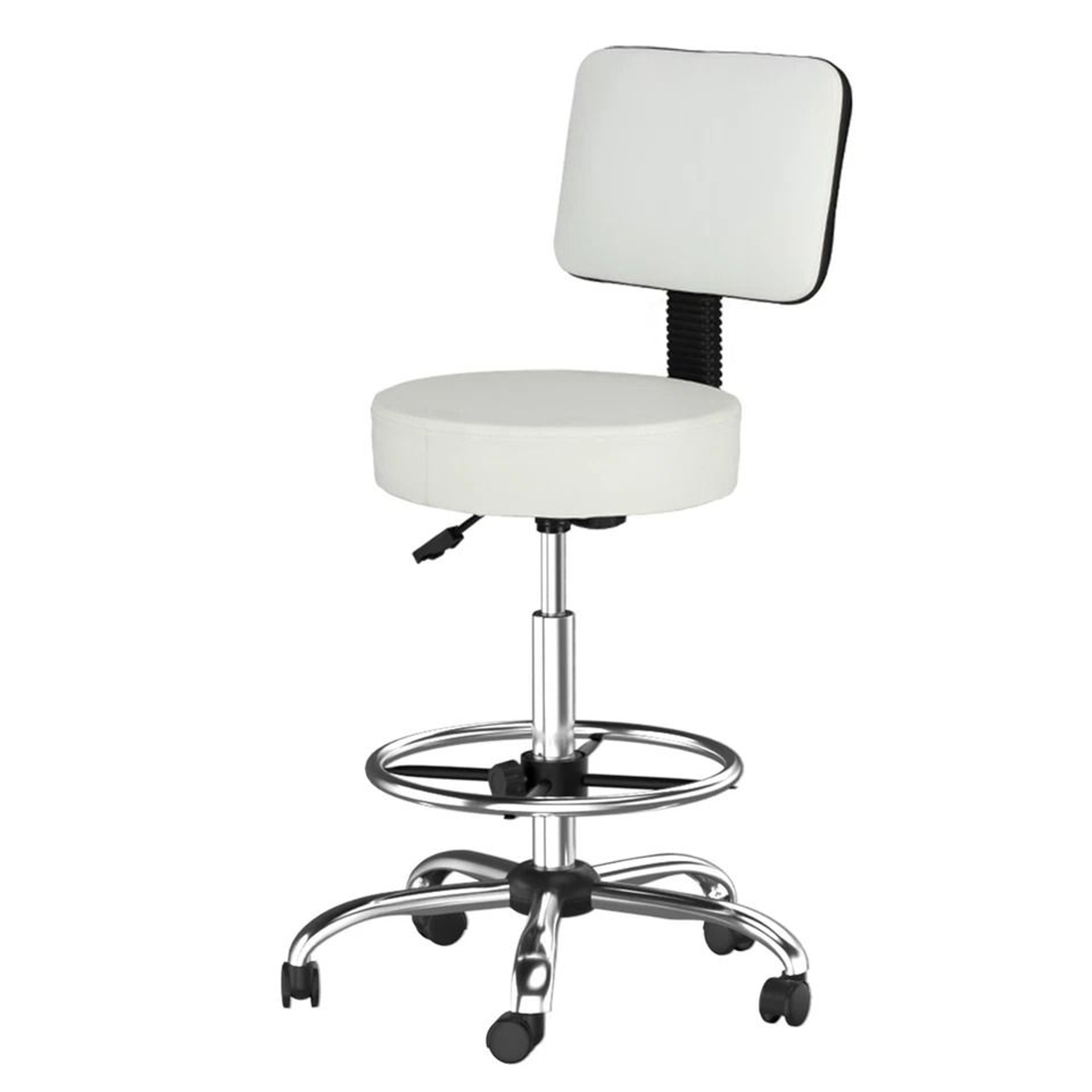 Adjustable Hydraulic Garage Stool With Swivel Rolling Salon  Tattoo Chair 3